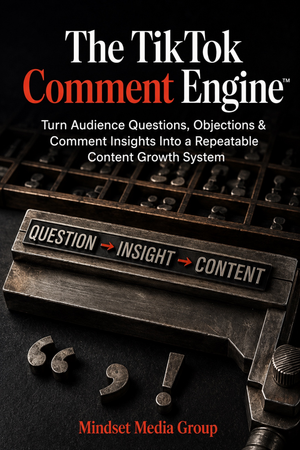 The TikTok Comment Engine™ — approved 2:3 portrait cover by Mindset Media Group