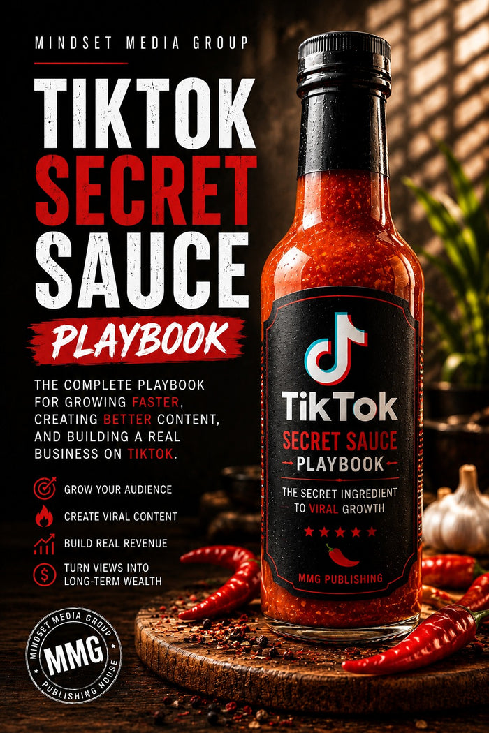 TikTok Secret Sauce™ Playbook digital guide cover by Mindset Media Group