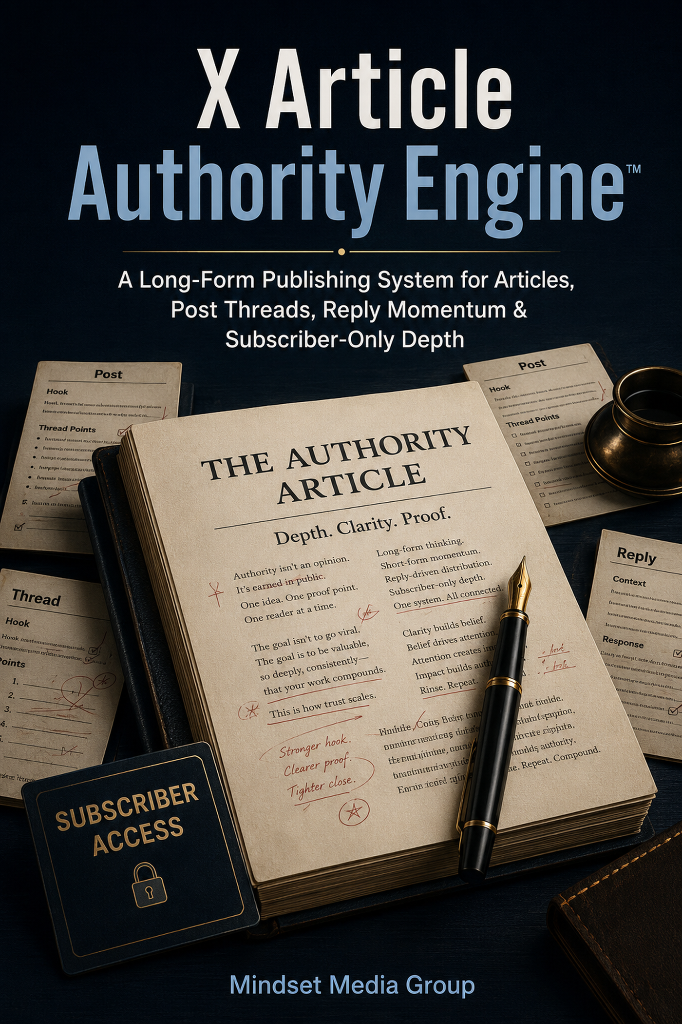 X Article Authority Engine™ — approved 2:3 portrait cover by Mindset Media Group