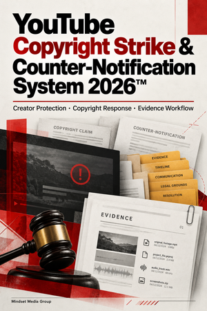 YouTube Copyright Strike & Counter-Notification System 2026™ — official digital product cover