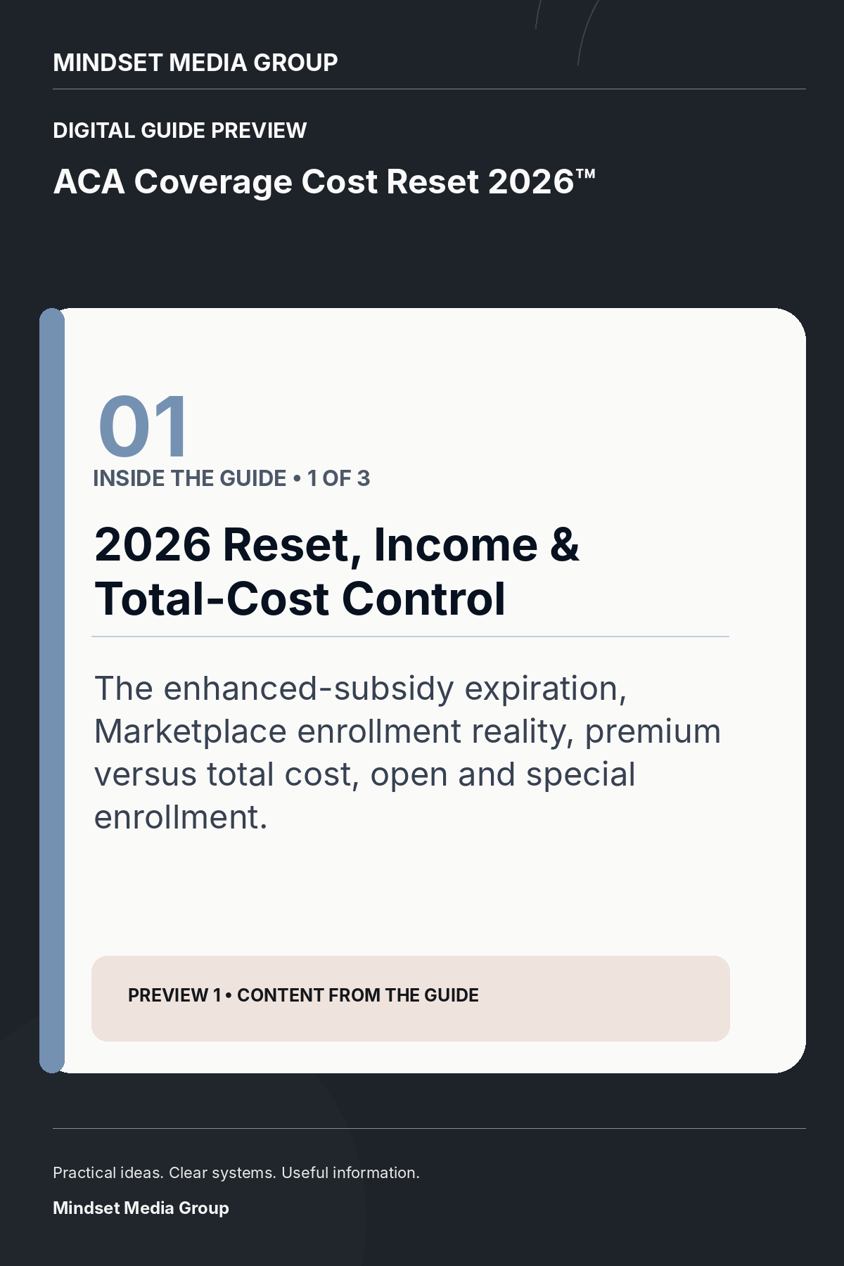 ACA Coverage Cost Reset 2026™ — Preview 01 of 3 — content from the guide
