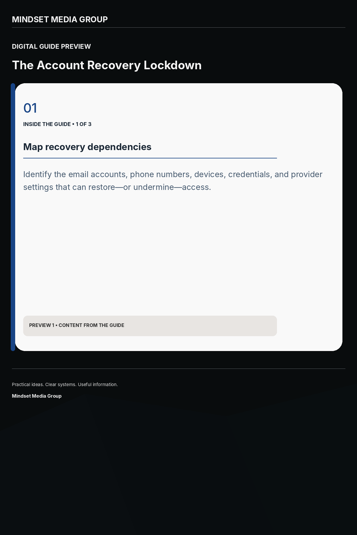 The Account Recovery Lockdown — Preview 01 of 3 — content from the guide