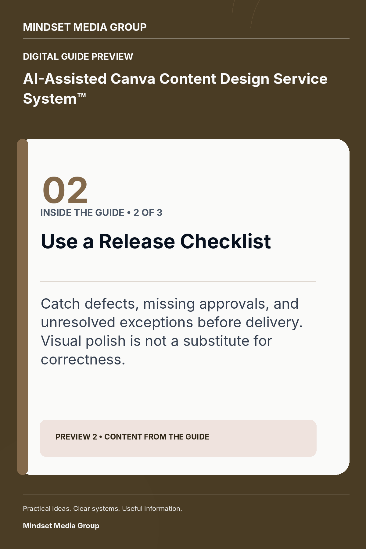 AI-Assisted Canva Content Design Service System™ — Preview 02 of 3 — content from the guide