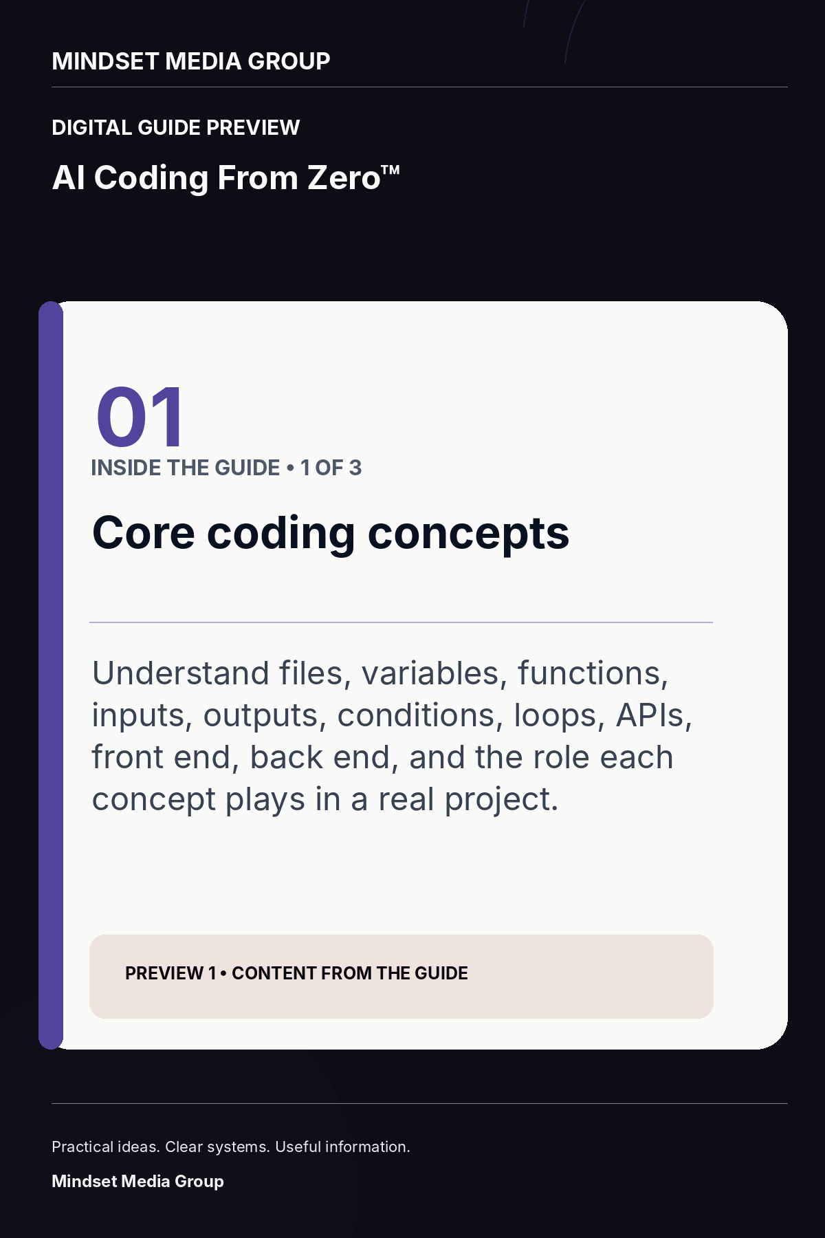 AI Coding From Zero™ — Preview 01 of 3 — content from the guide