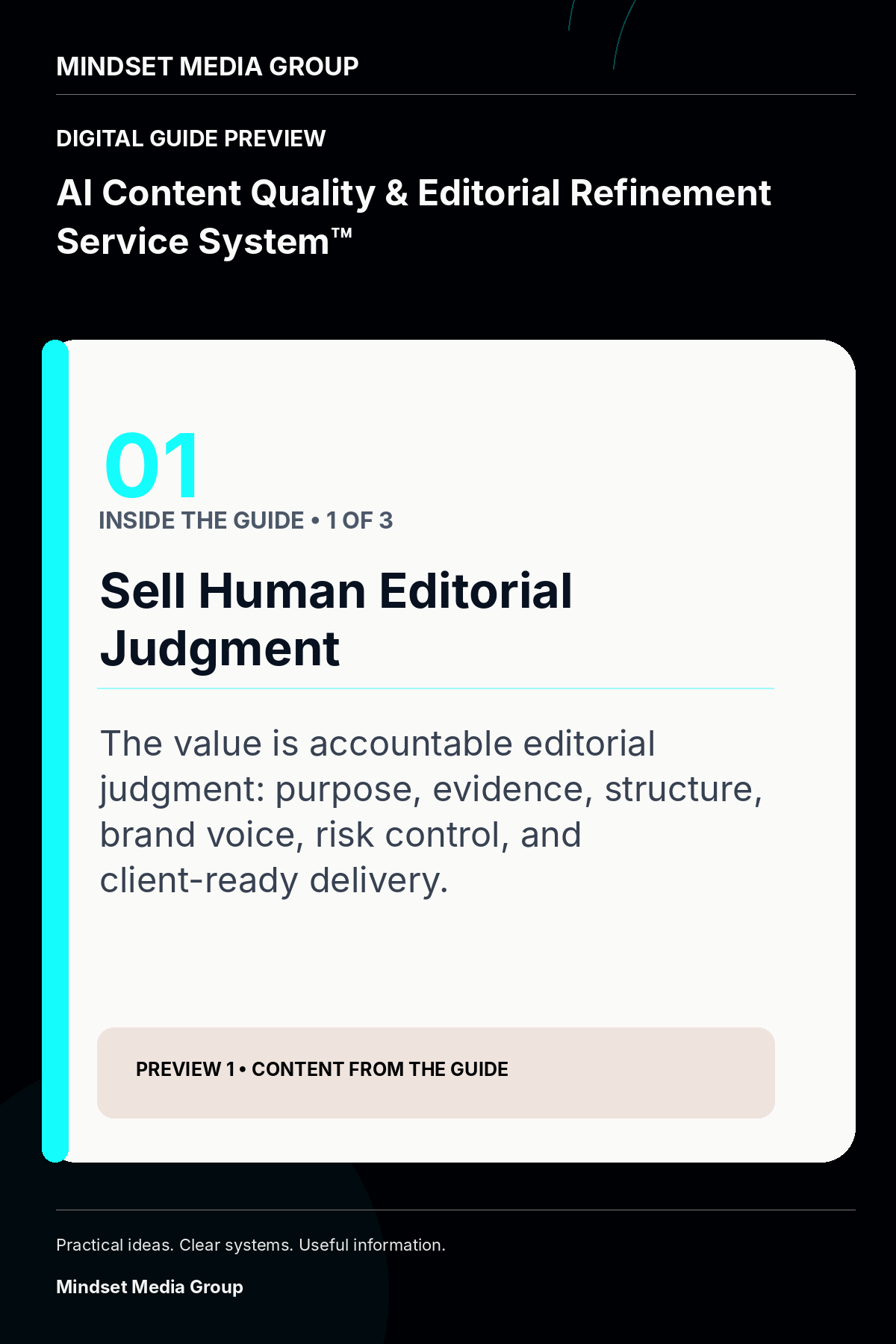 AI Content Quality & Editorial Refinement Service System™ — Preview 01 of 3 — content from the guide
