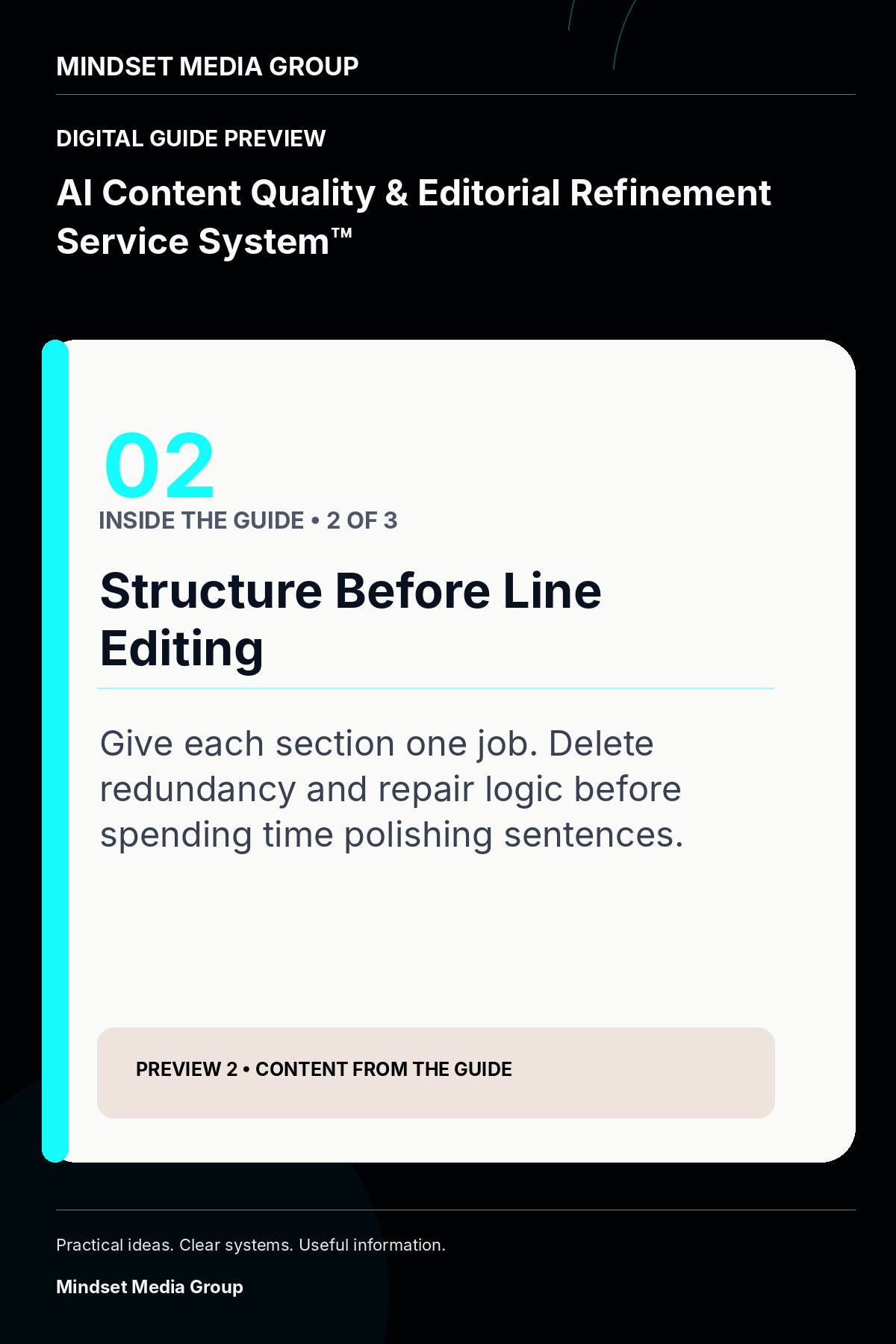AI Content Quality & Editorial Refinement Service System™ — Preview 02 of 3 — content from the guide