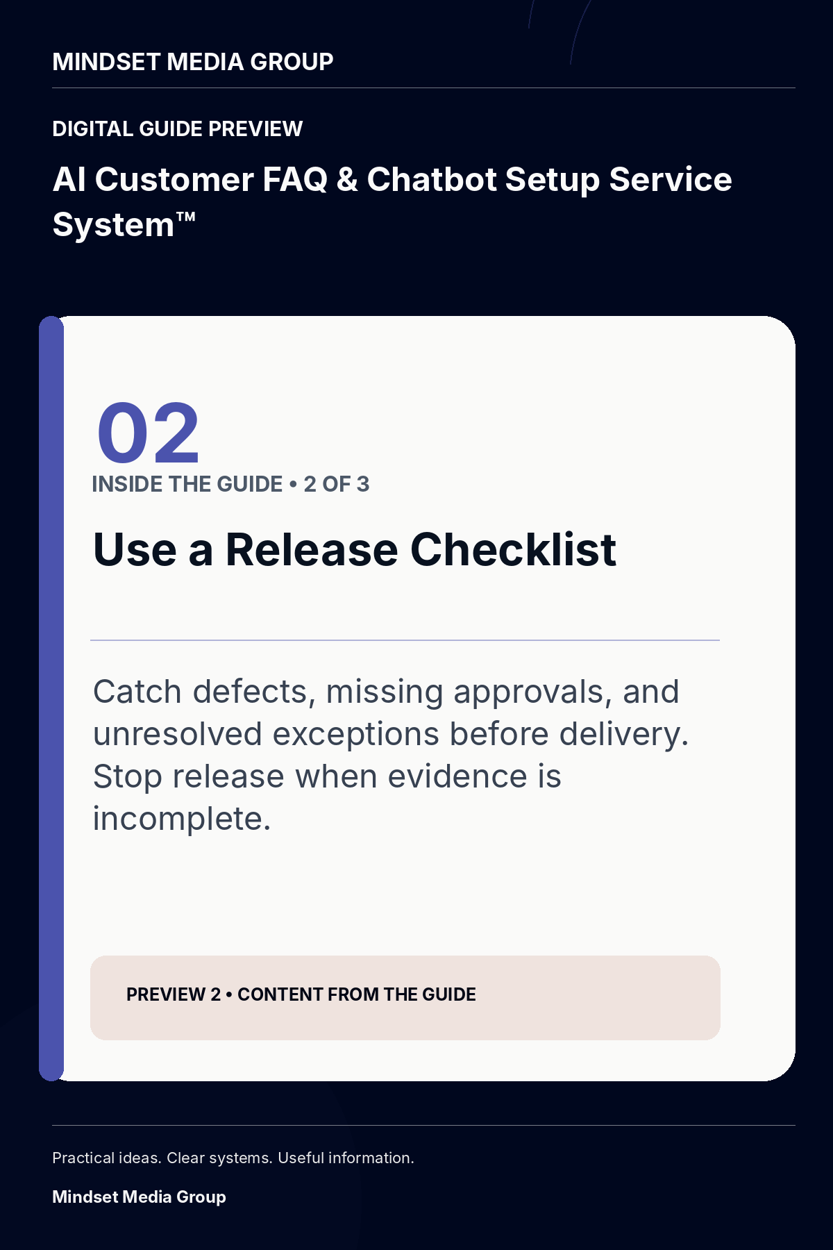 AI Customer FAQ & Chatbot Setup Service System™ — Preview 02 of 3 — content from the guide