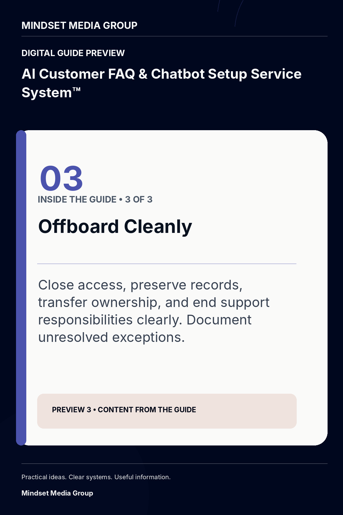 AI Customer FAQ & Chatbot Setup Service System™ — Preview 03 of 3 — content from the guide