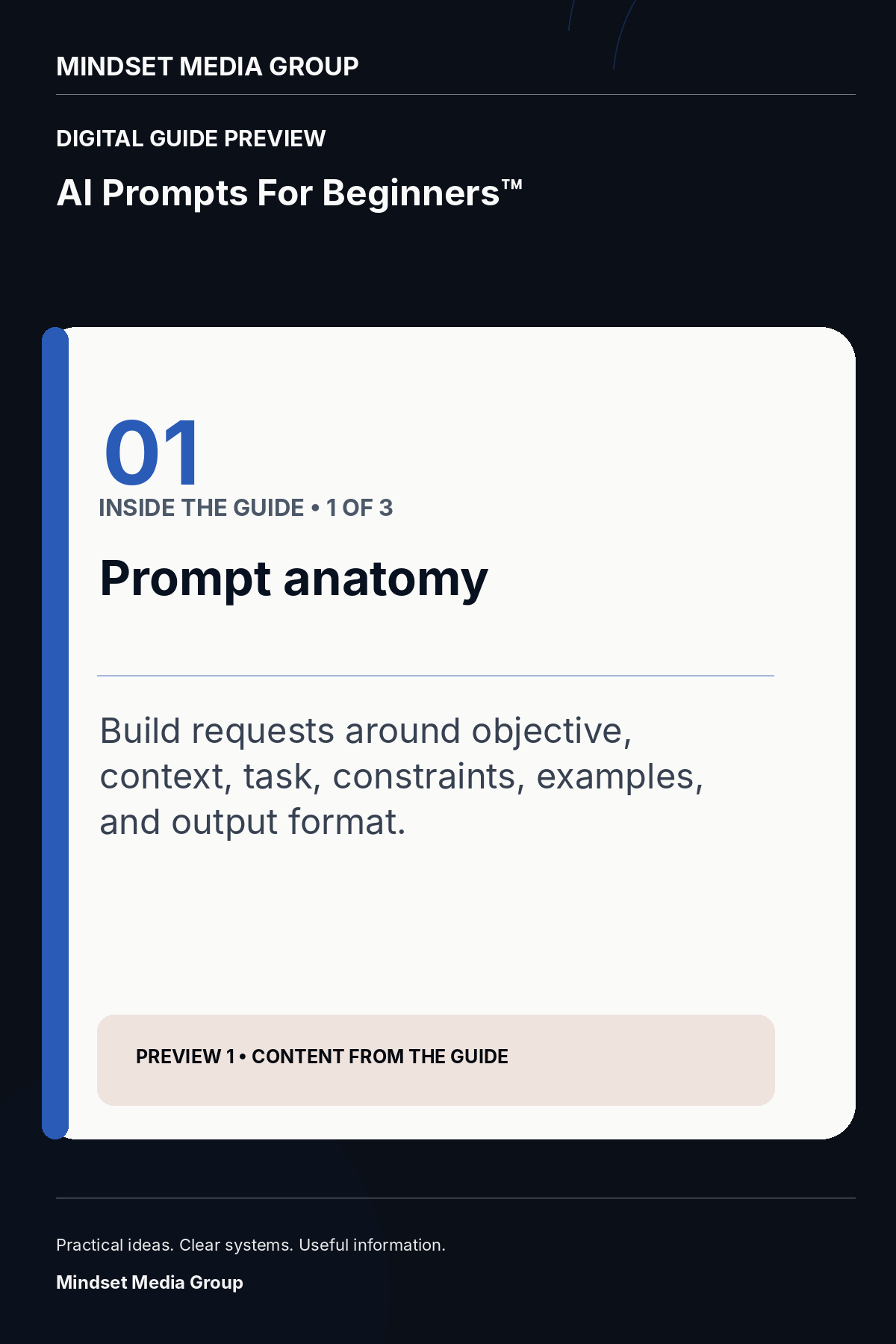AI Prompts For Beginners™ — Preview 01 of 3 — content from the guide
