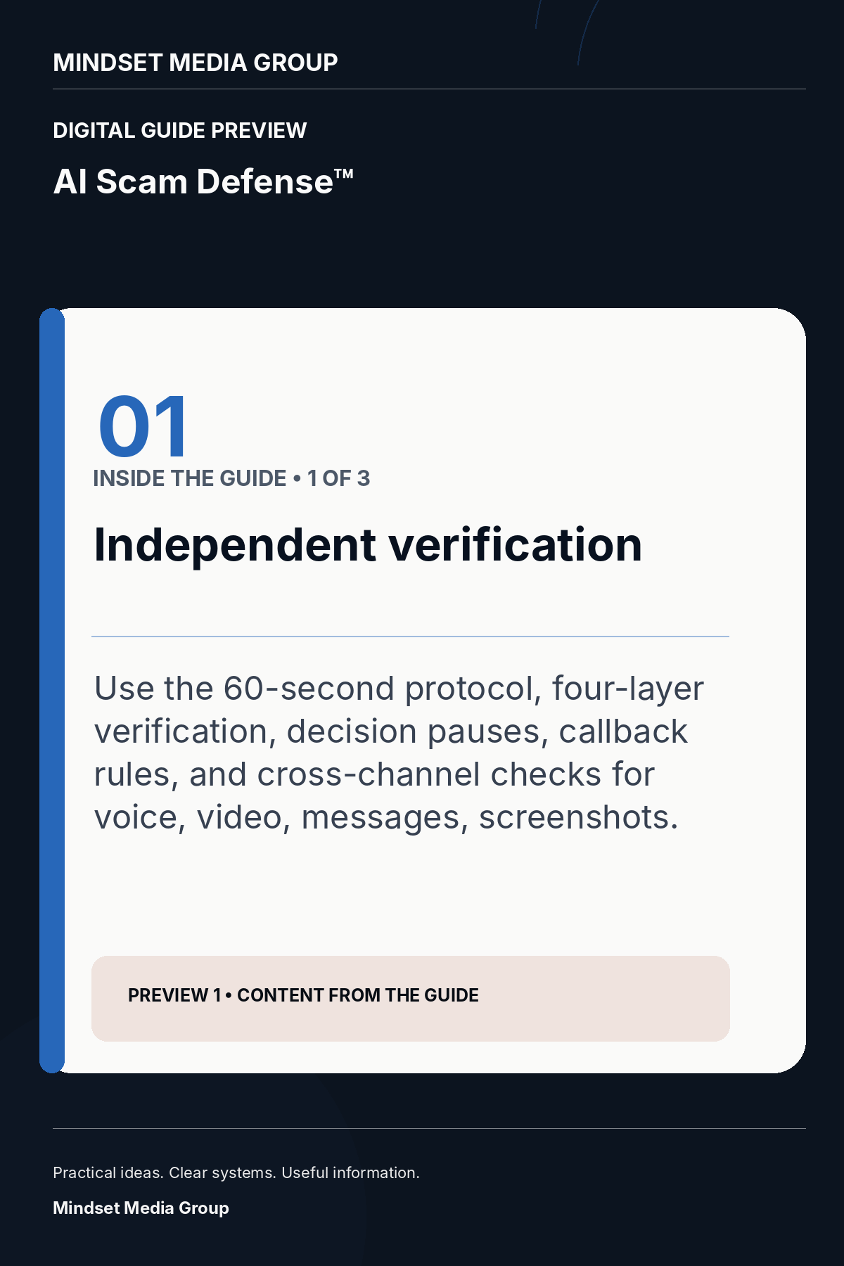 AI Scam Defense™ — Preview 01 of 3 — content from the guide