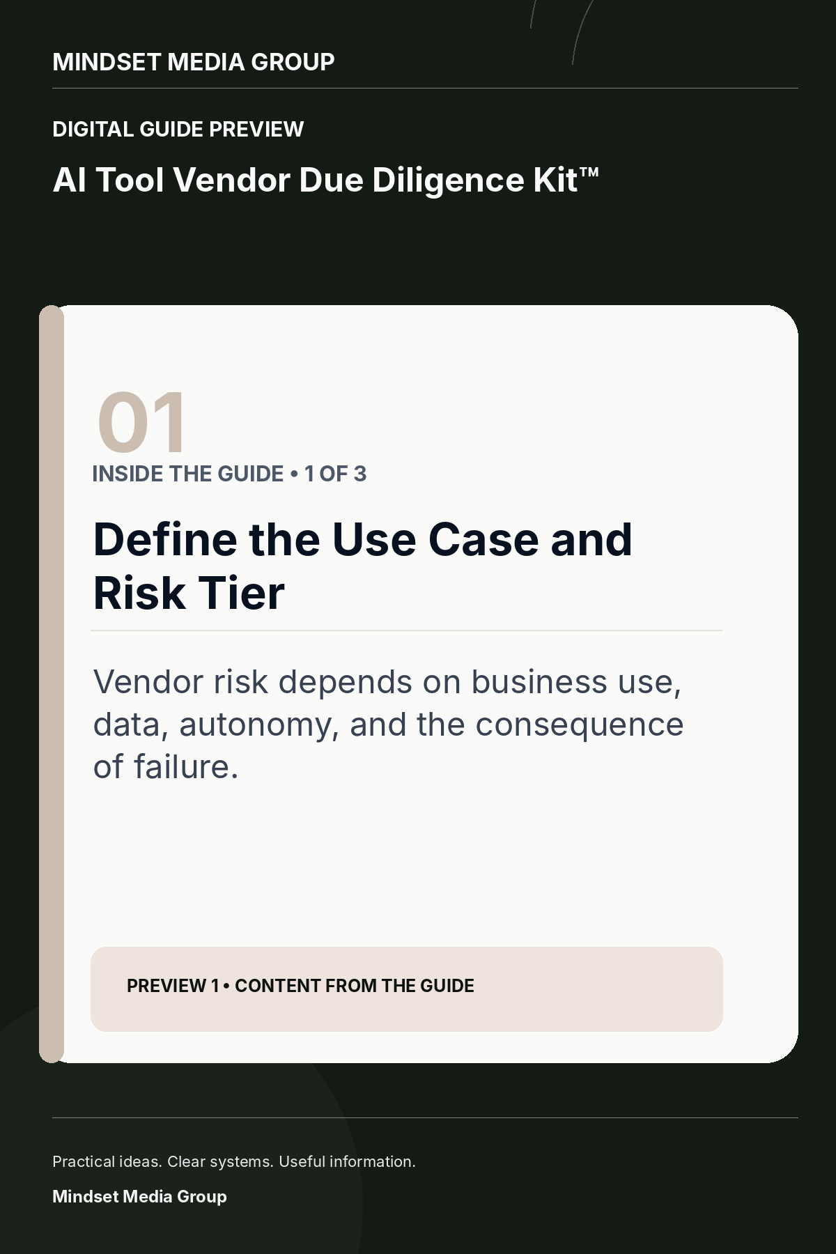 AI Tool Vendor Due Diligence Kit™ — Preview 01 of 3 — content from the guide
