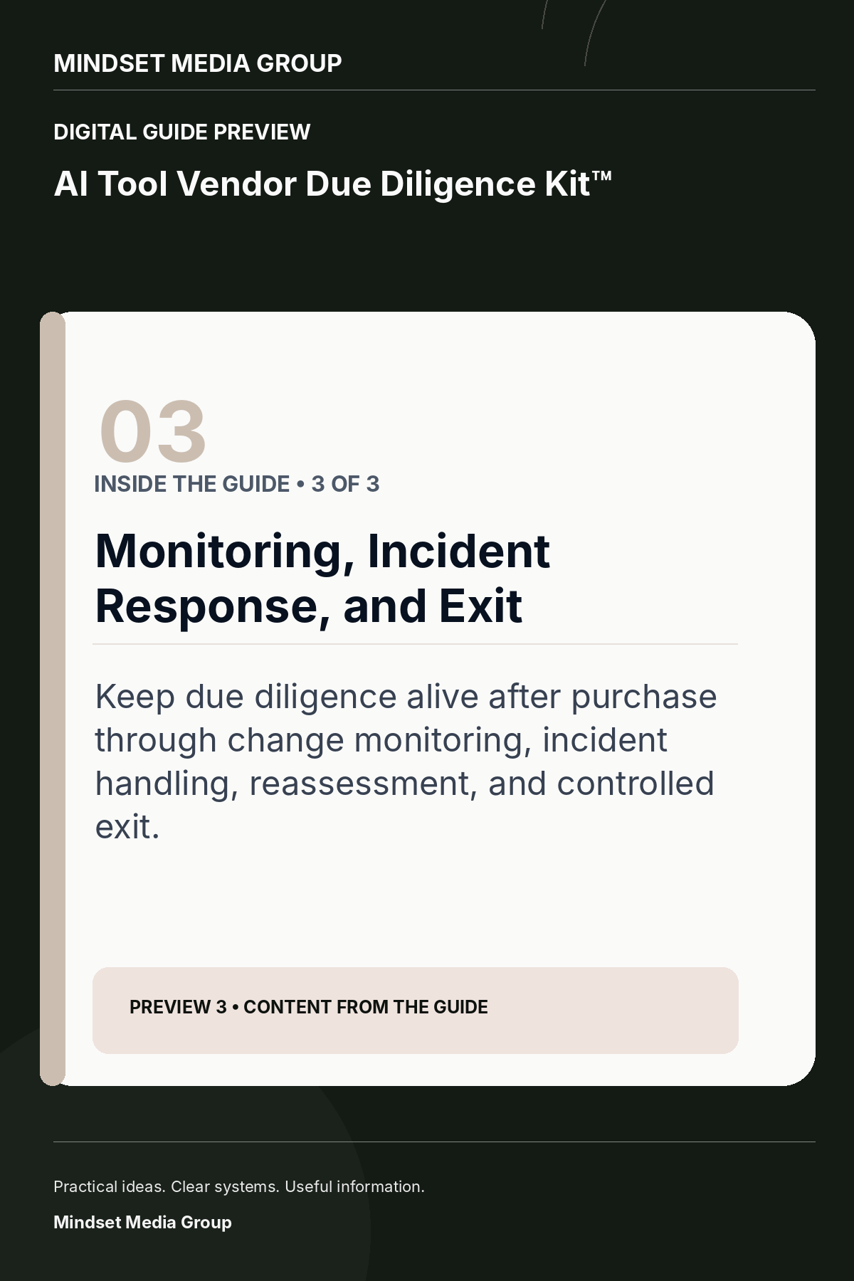 AI Tool Vendor Due Diligence Kit™ — Preview 03 of 3 — content from the guide