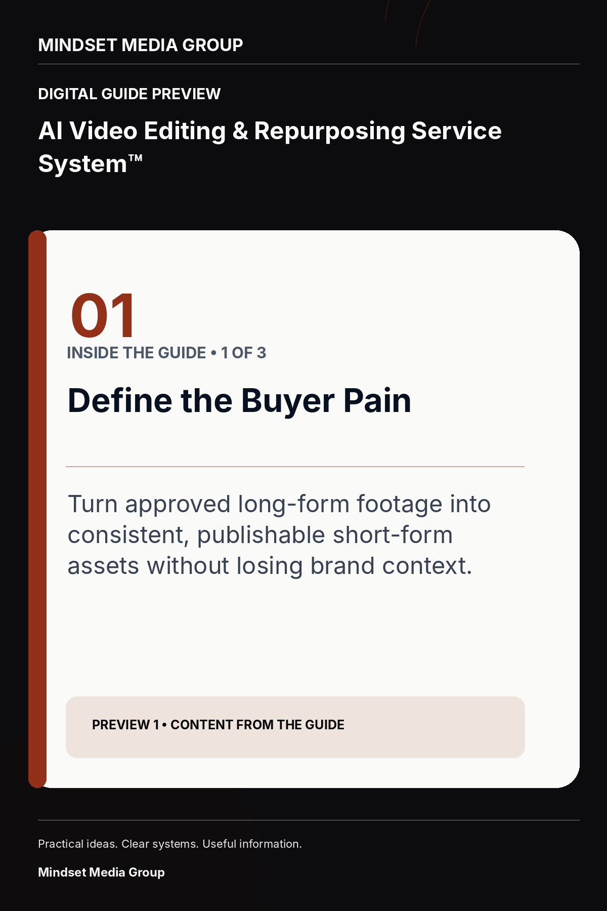 AI Video Editing & Repurposing Service System™ — Preview 01 of 3 — content from the guide