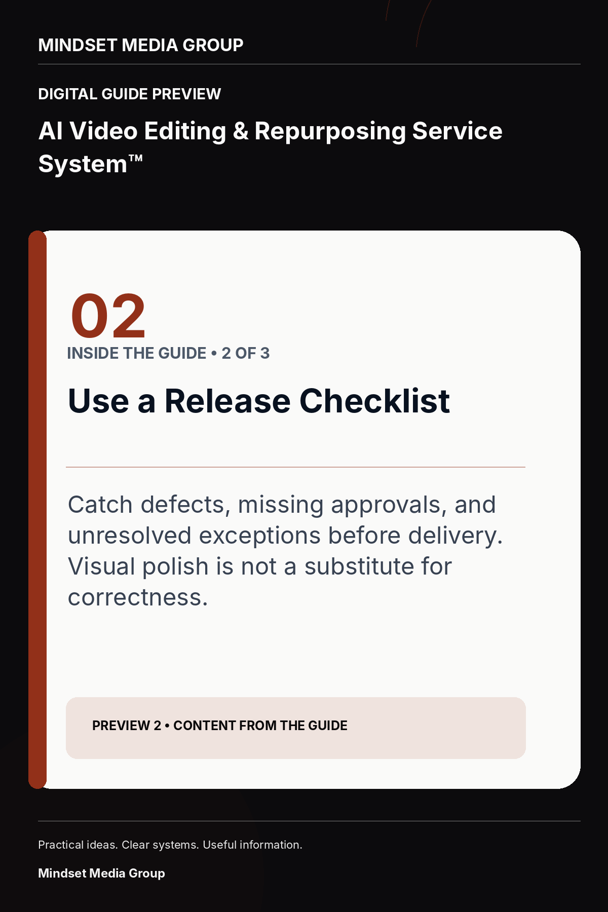 AI Video Editing & Repurposing Service System™ — Preview 02 of 3 — content from the guide