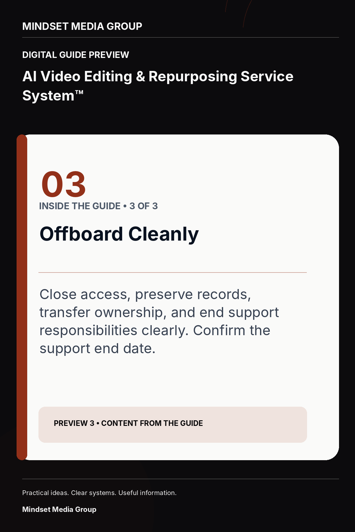 AI Video Editing & Repurposing Service System™ — Preview 03 of 3 — content from the guide