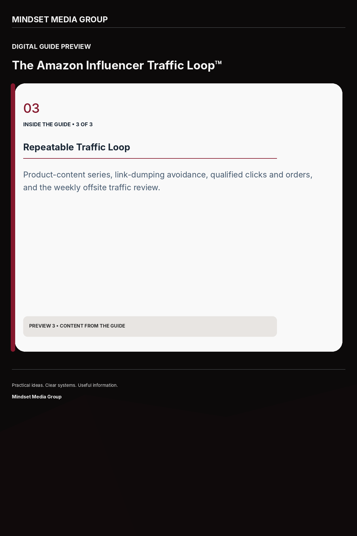 The Amazon Influencer Traffic Loop™ — Preview 03 of 3 — content from the guide