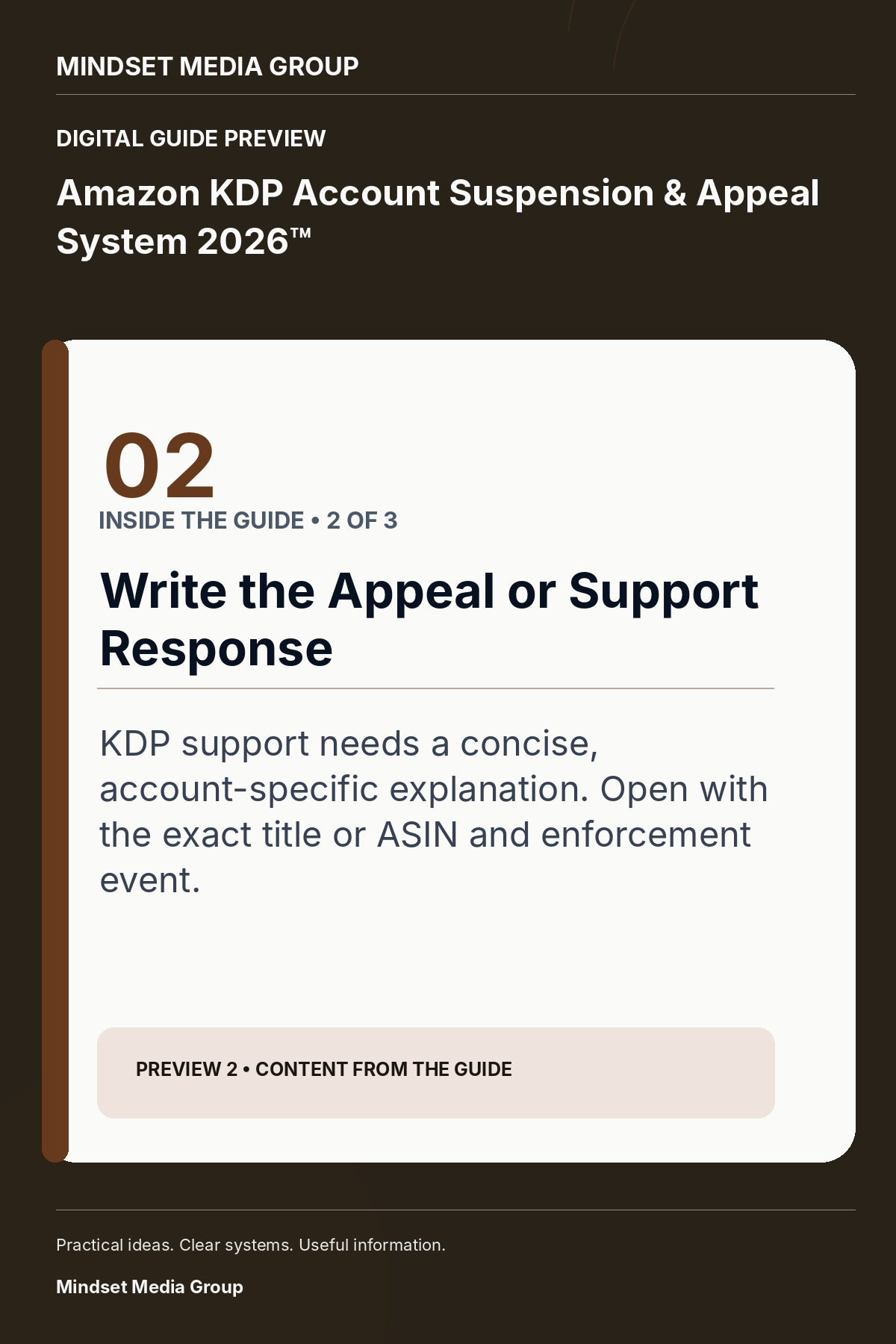 Amazon KDP Account Suspension & Appeal System 2026™ — Preview 02 of 3 — content from the guide