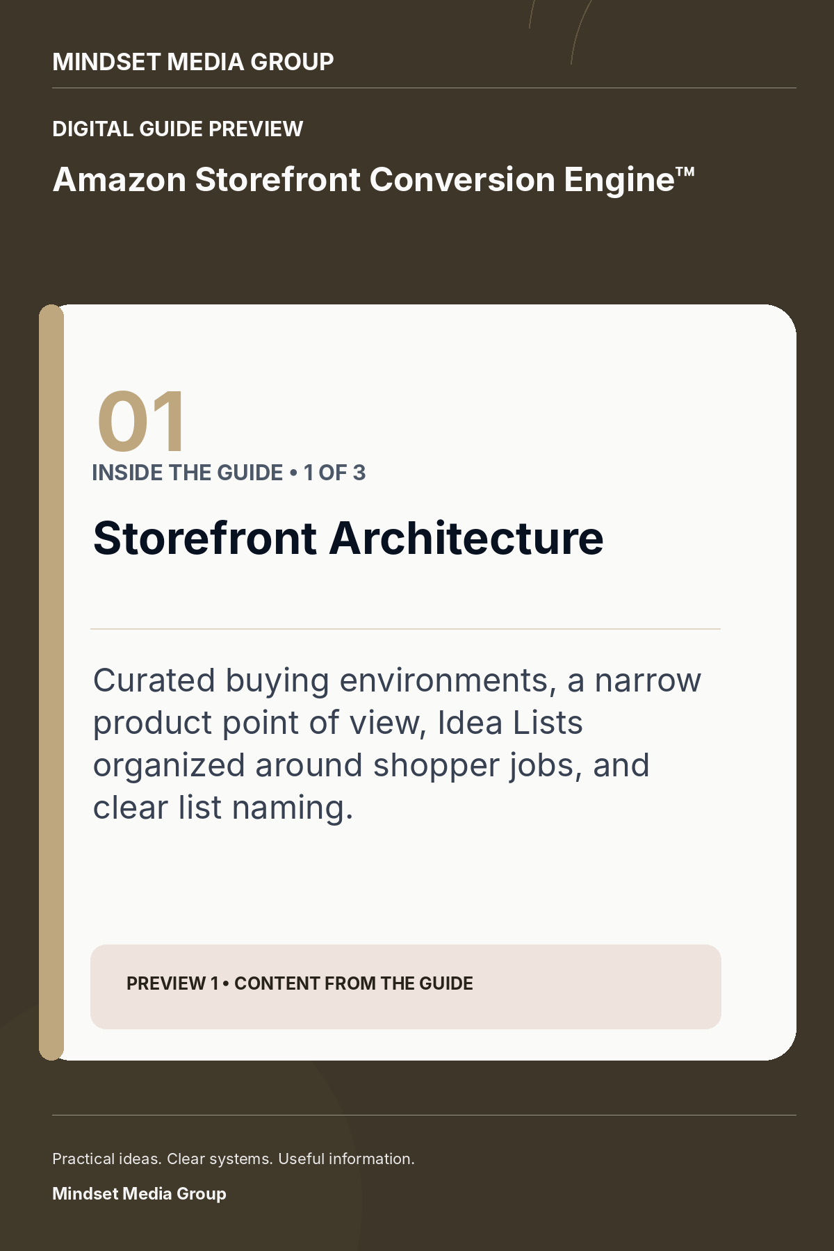 Amazon Storefront Conversion Engine™ — Preview 01 of 3 — content from the guide