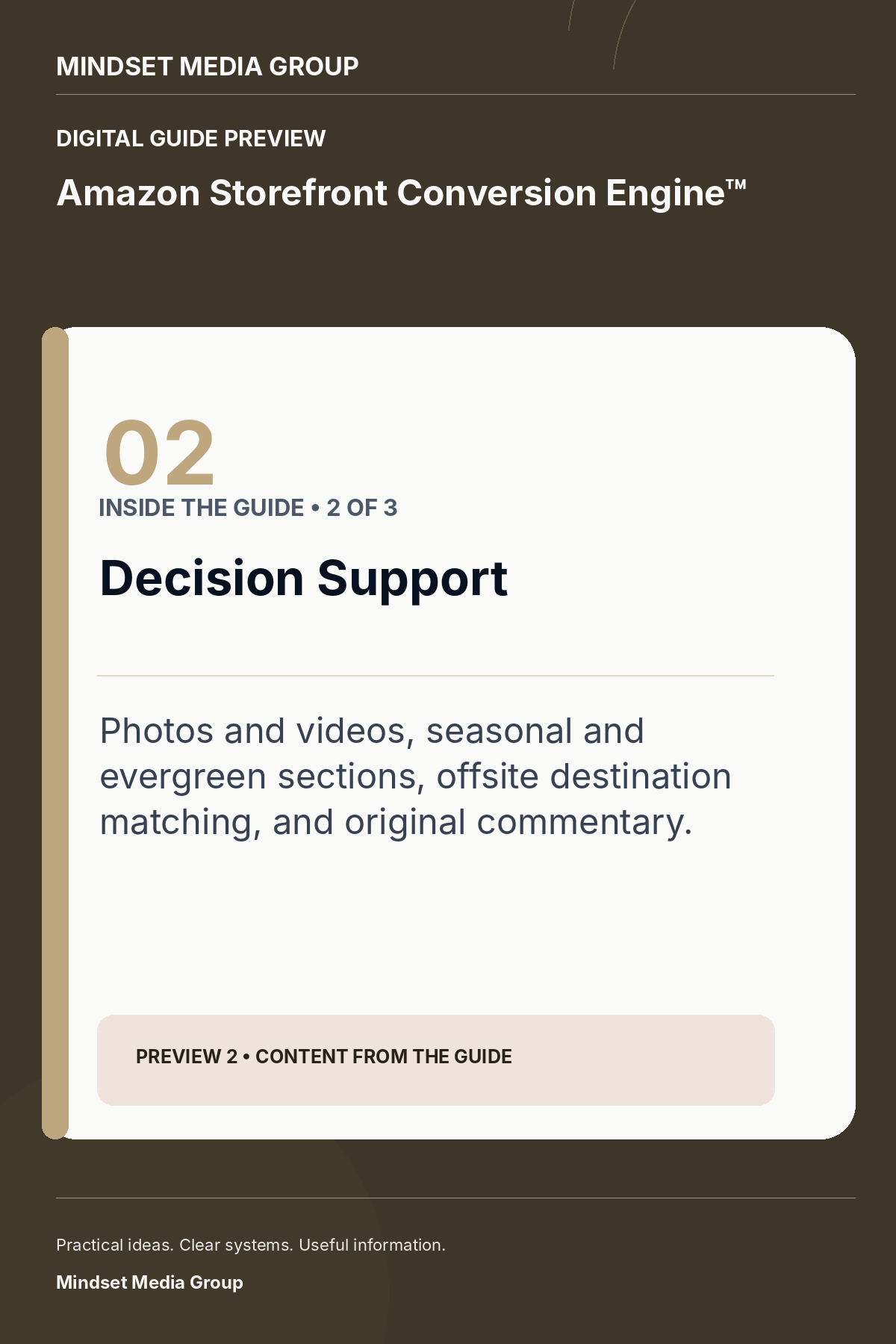 Amazon Storefront Conversion Engine™ — Preview 02 of 3 — content from the guide