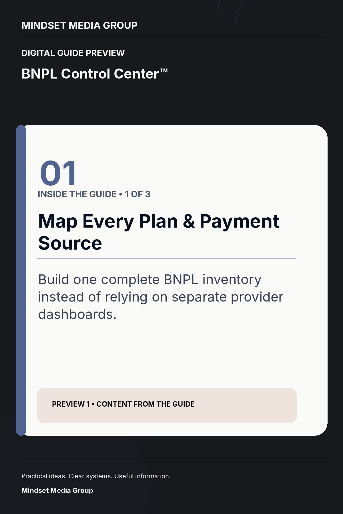 BNPL Control Center™ — Preview 01 of 3 — content from the guide