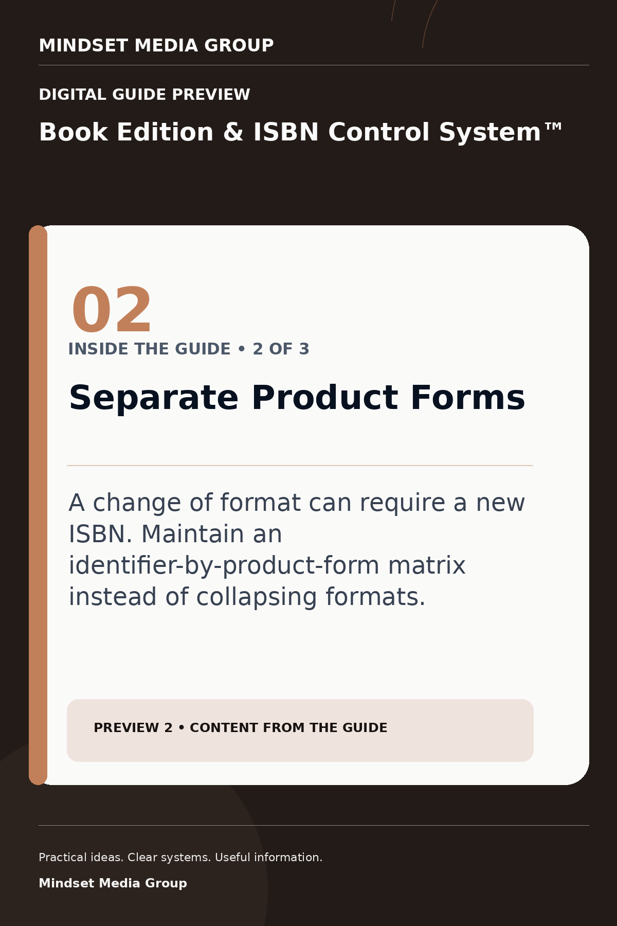 Book Edition & ISBN Control System™ — Preview 02 of 3 — content from the guide