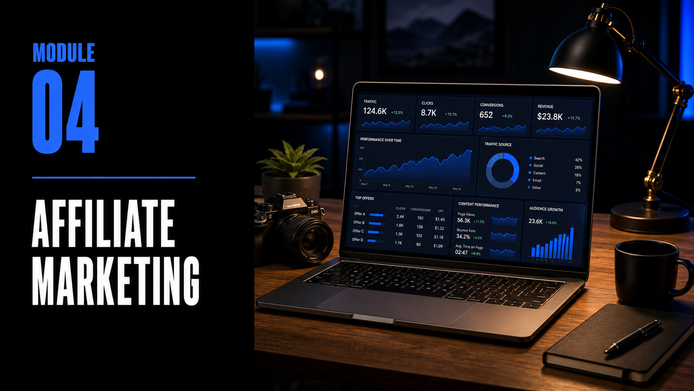 The Creator Come-Up™ Module 04 — Affiliate Marketing wide landing image by Mindset Media Group™