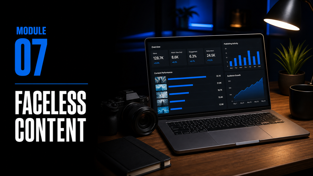 The Creator Come-Up™ Module 07 — Faceless Content wide landing image by Mindset Media Group™
