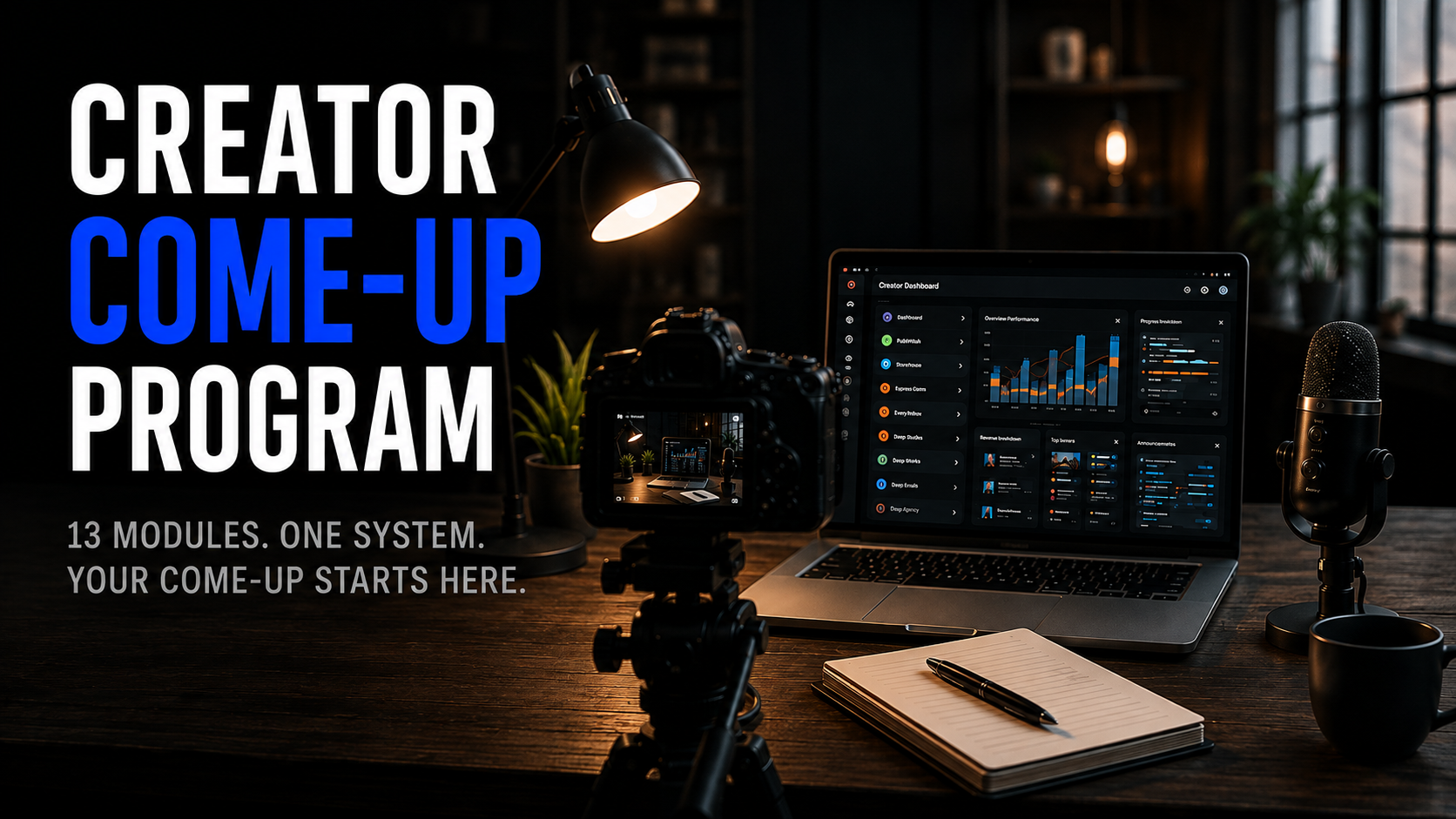 The Creator Come-Up™ complete 13-module program wide promotional image by Mindset Media Group™