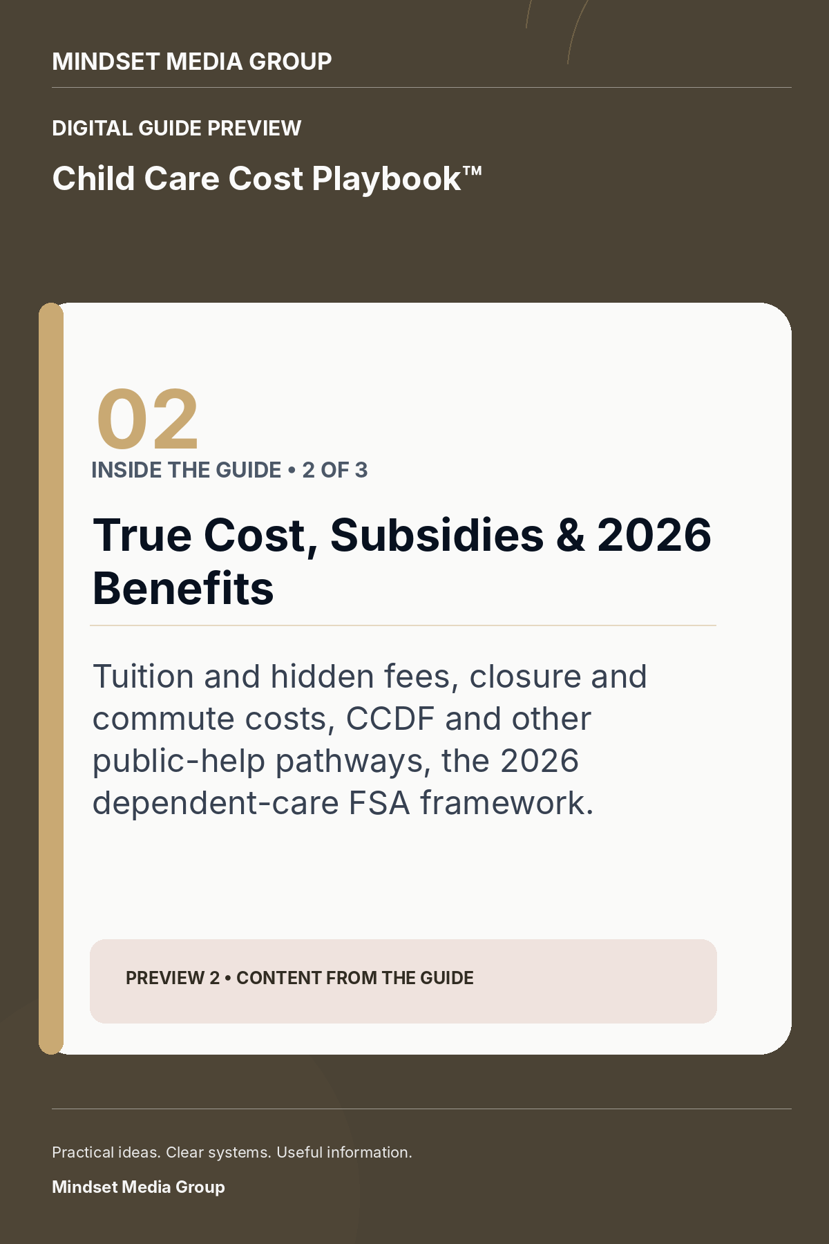 Child Care Cost Playbook™ — Preview 02 of 3 — content from the guide