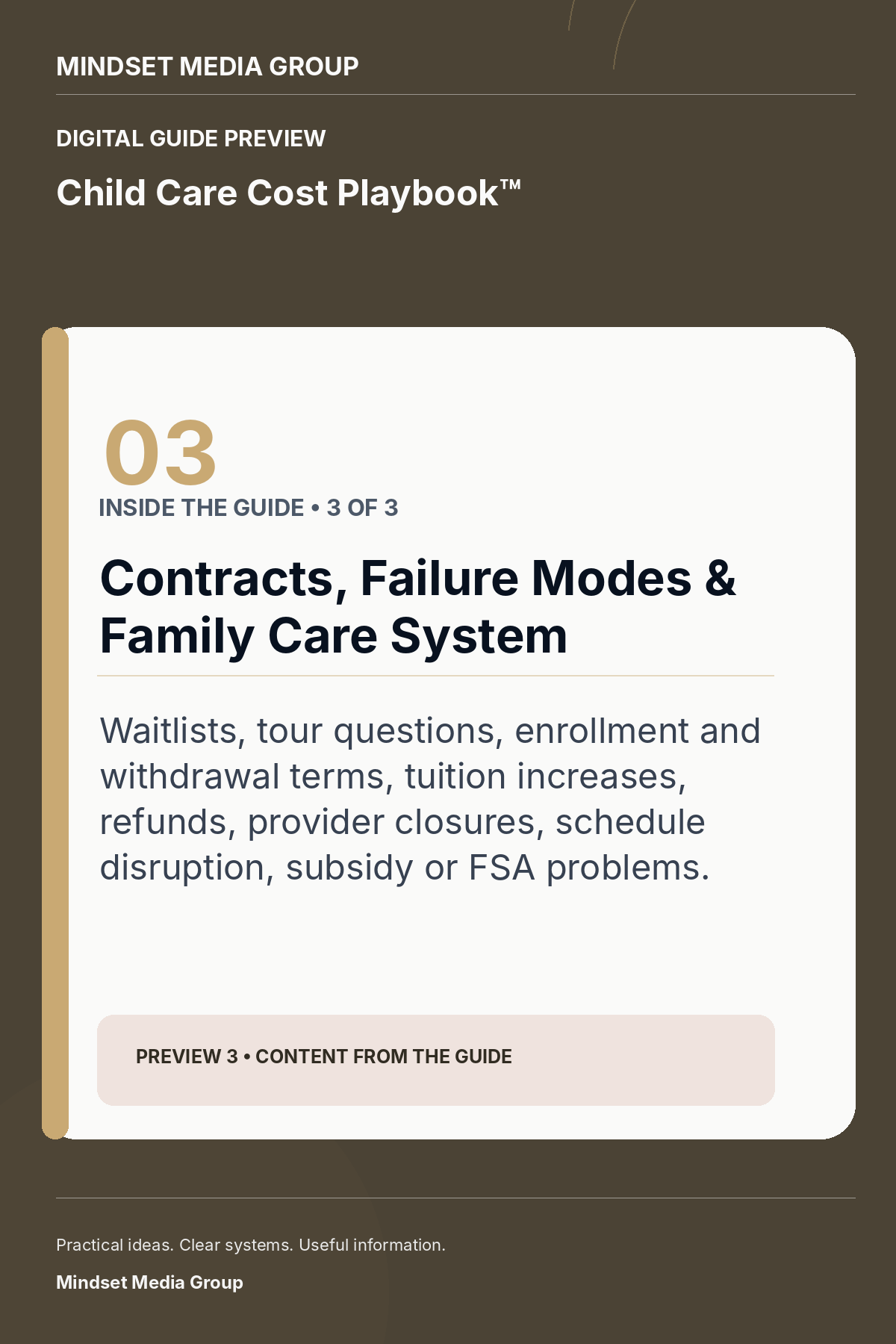 Child Care Cost Playbook™ — Preview 03 of 3 — content from the guide