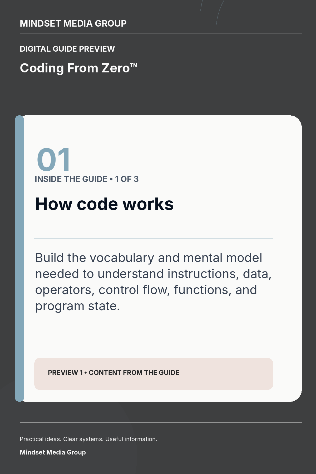 Coding From Zero™ — Preview 01 of 3 — content from the guide