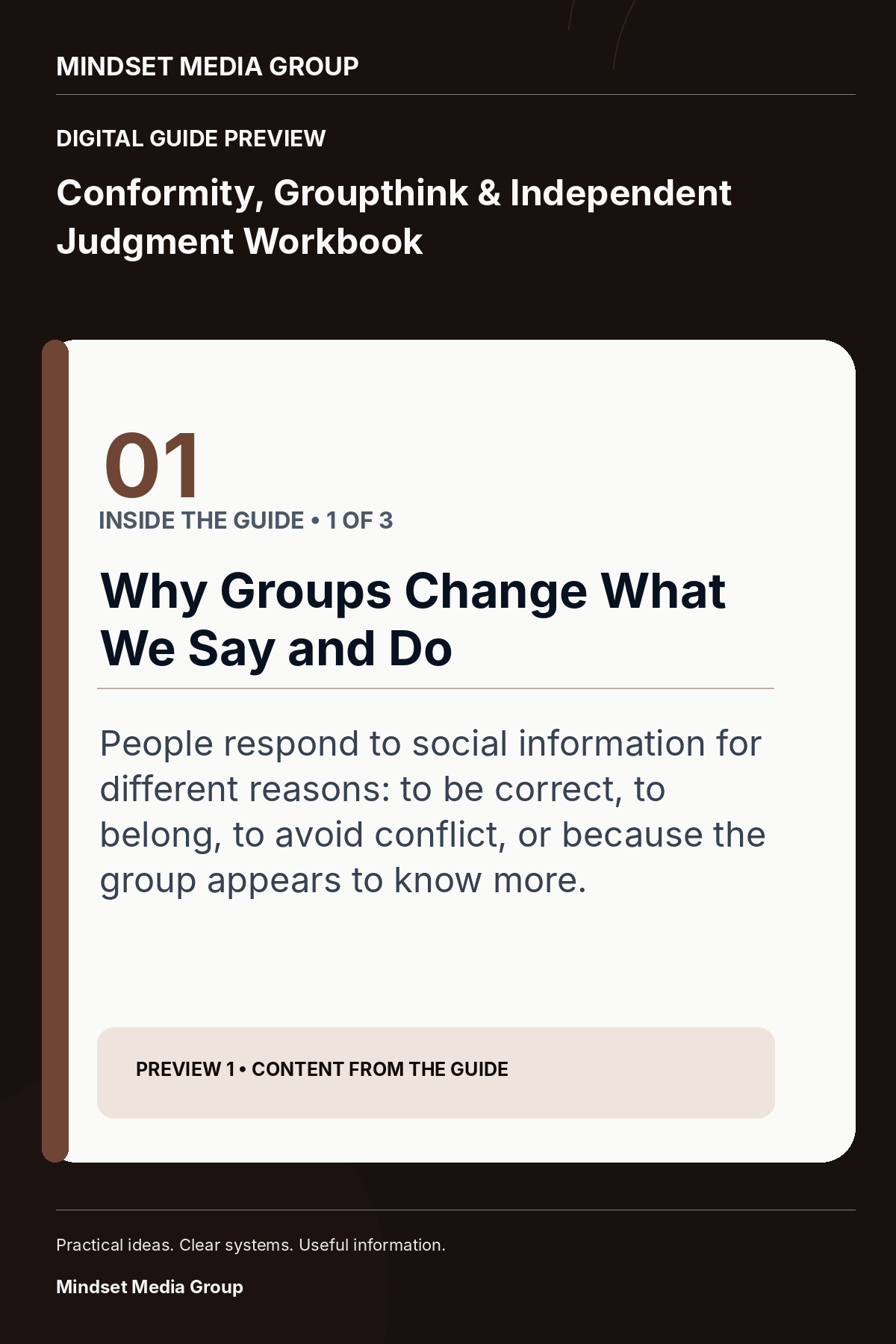 Conformity, Groupthink & Independent Judgment Workbook — Preview 01 of 3 — content from the guide