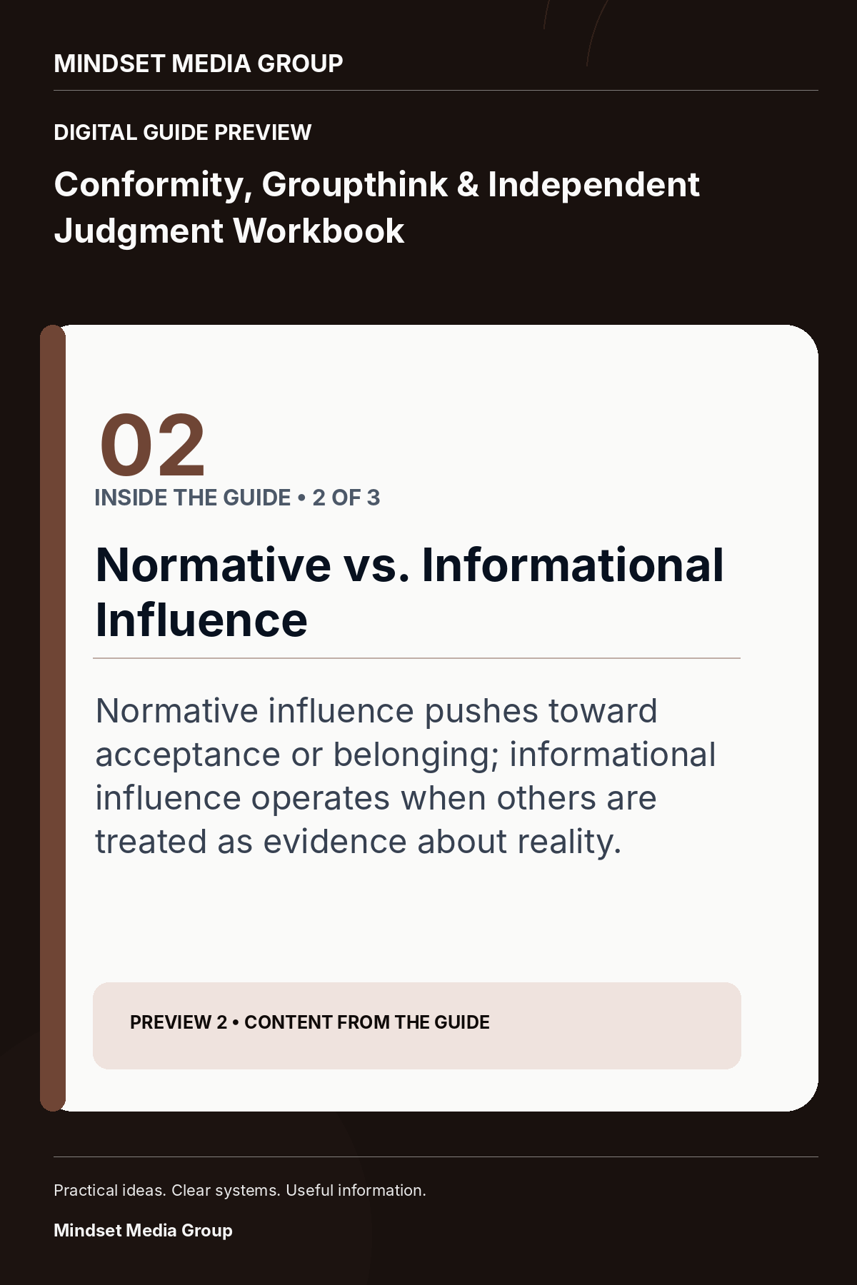 Conformity, Groupthink & Independent Judgment Workbook — Preview 02 of 3 — content from the guide
