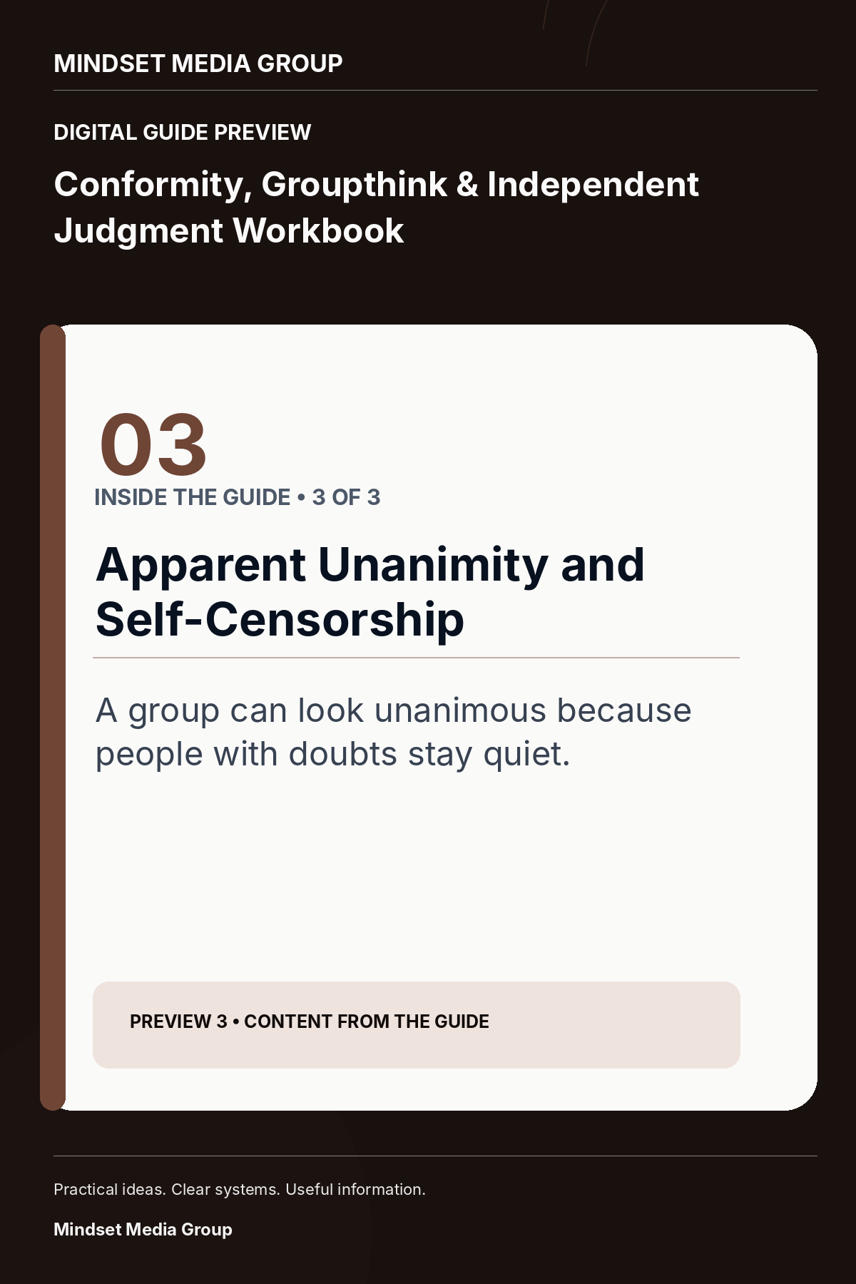 Conformity, Groupthink & Independent Judgment Workbook — Preview 03 of 3 — content from the guide