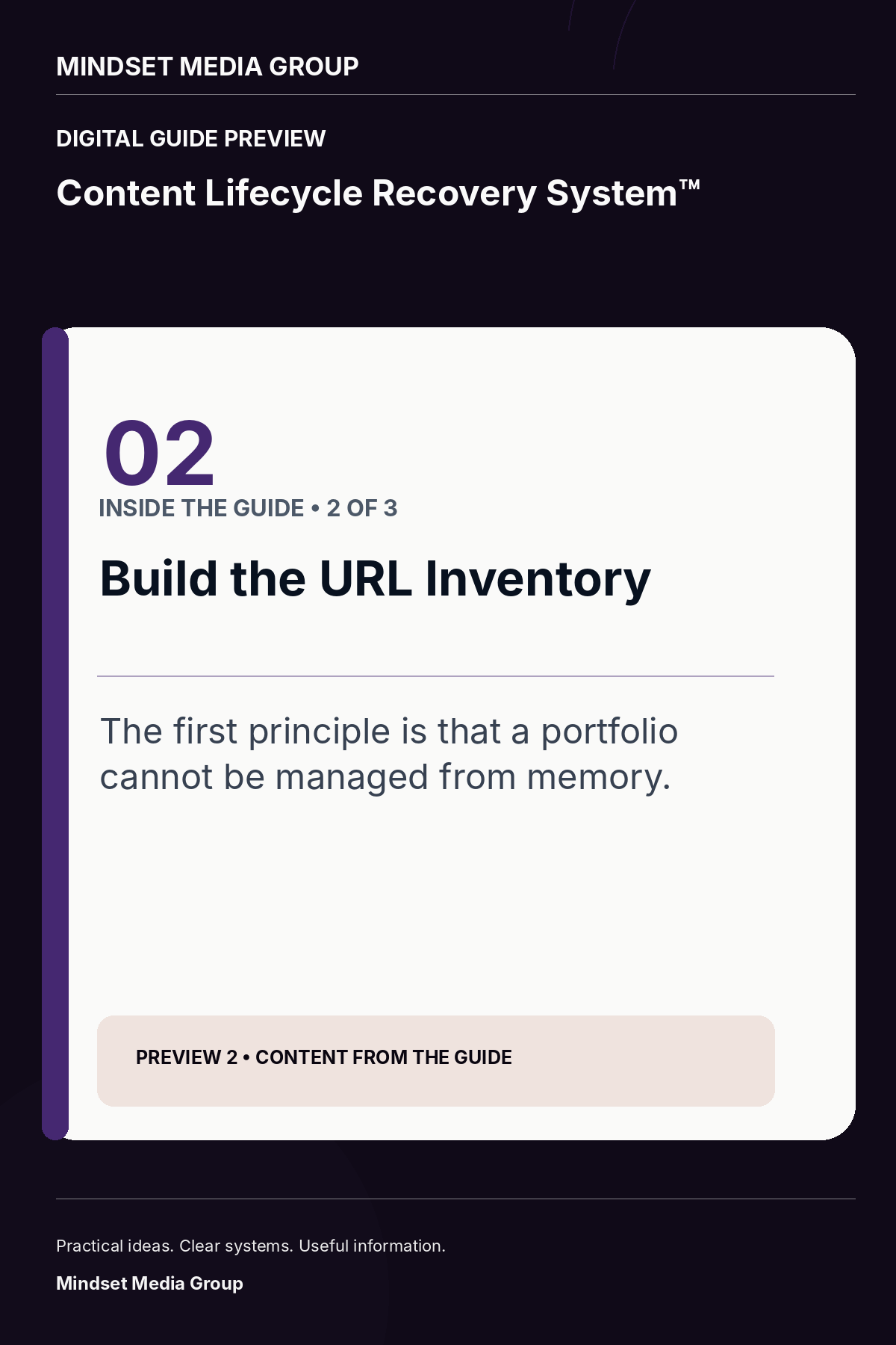 Content Lifecycle Recovery System™ — Preview 02 of 3 — content from the guide