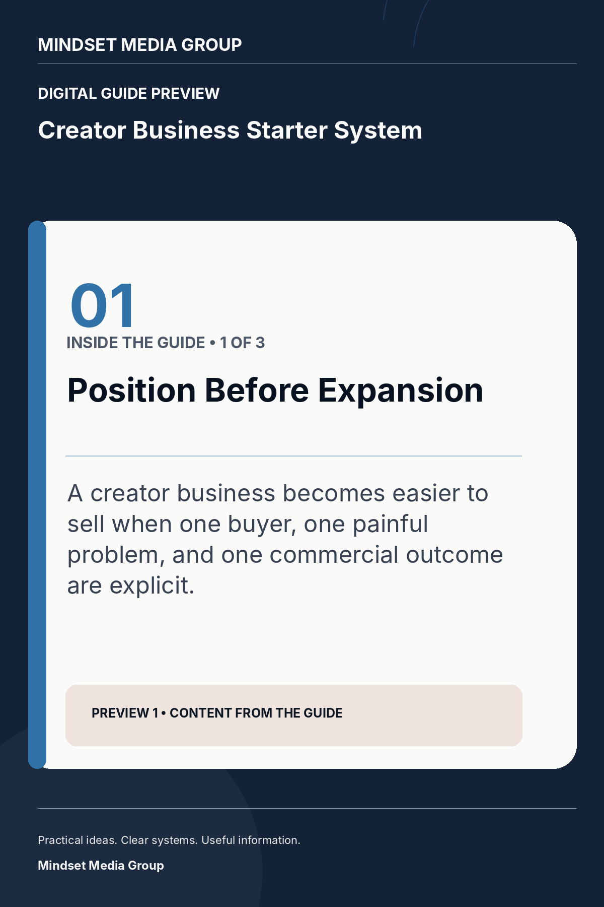 Creator Business Starter System — Preview 01 of 3 — content from the guide