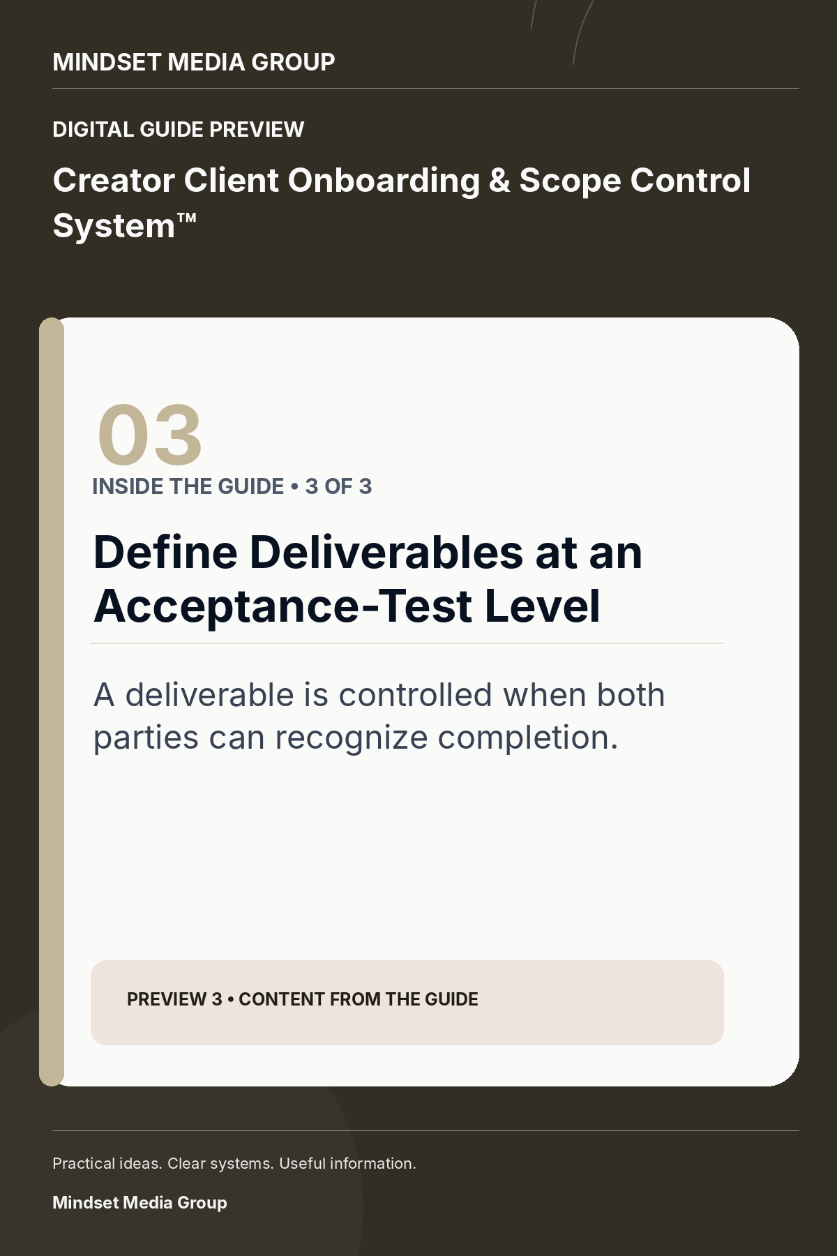 Creator Client Onboarding & Scope Control System™ — Preview 03 of 3 — content from the guide