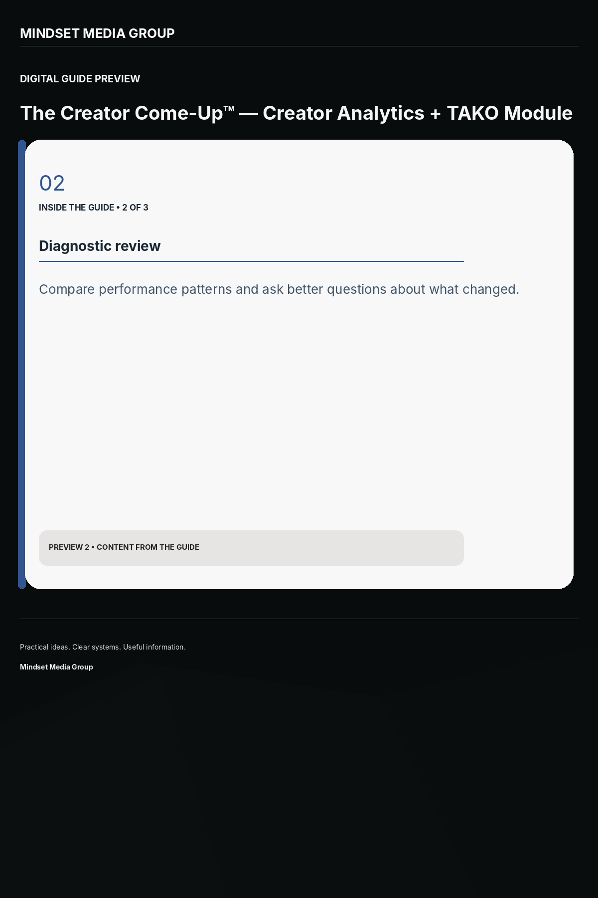 The Creator Come-Up™ — Creator Analytics + TAKO Module — Preview 02 of 3 — content from the guide