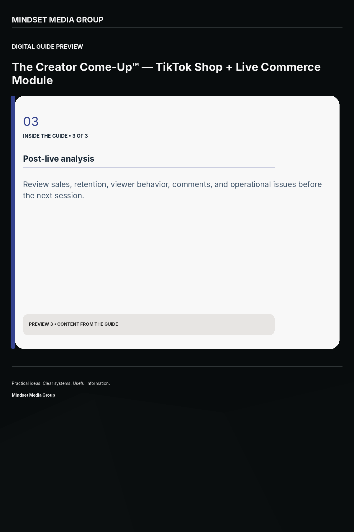 The Creator Come-Up™ — TikTok Shop + Live Commerce Module — Preview 03 of 3 — content from the guide