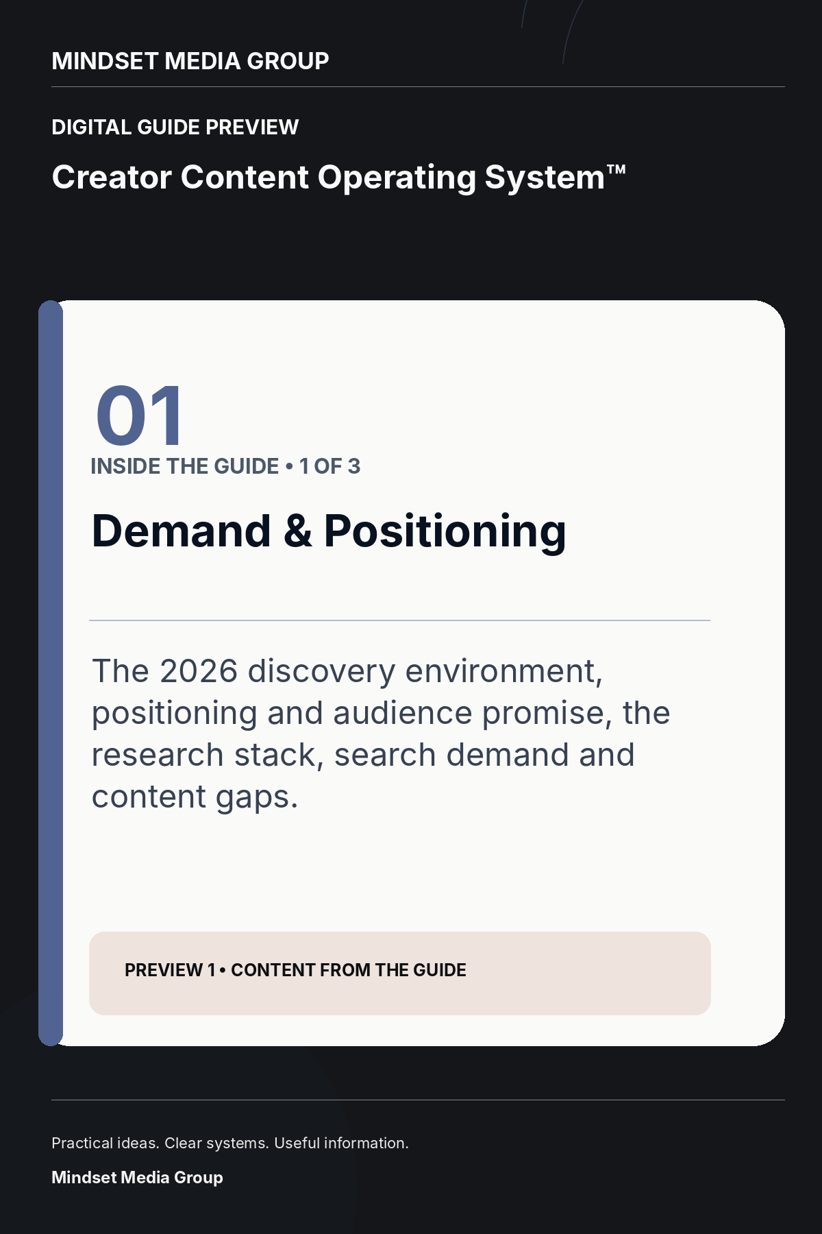 Creator Content Operating System™ — Preview 01 of 3 — content from the guide