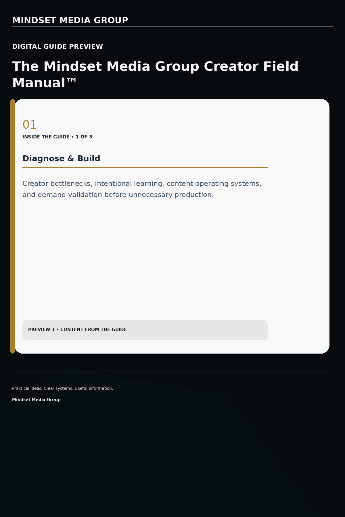 The Mindset Media Group Creator Field Manual™ — Preview 01 of 3 — content from the guide