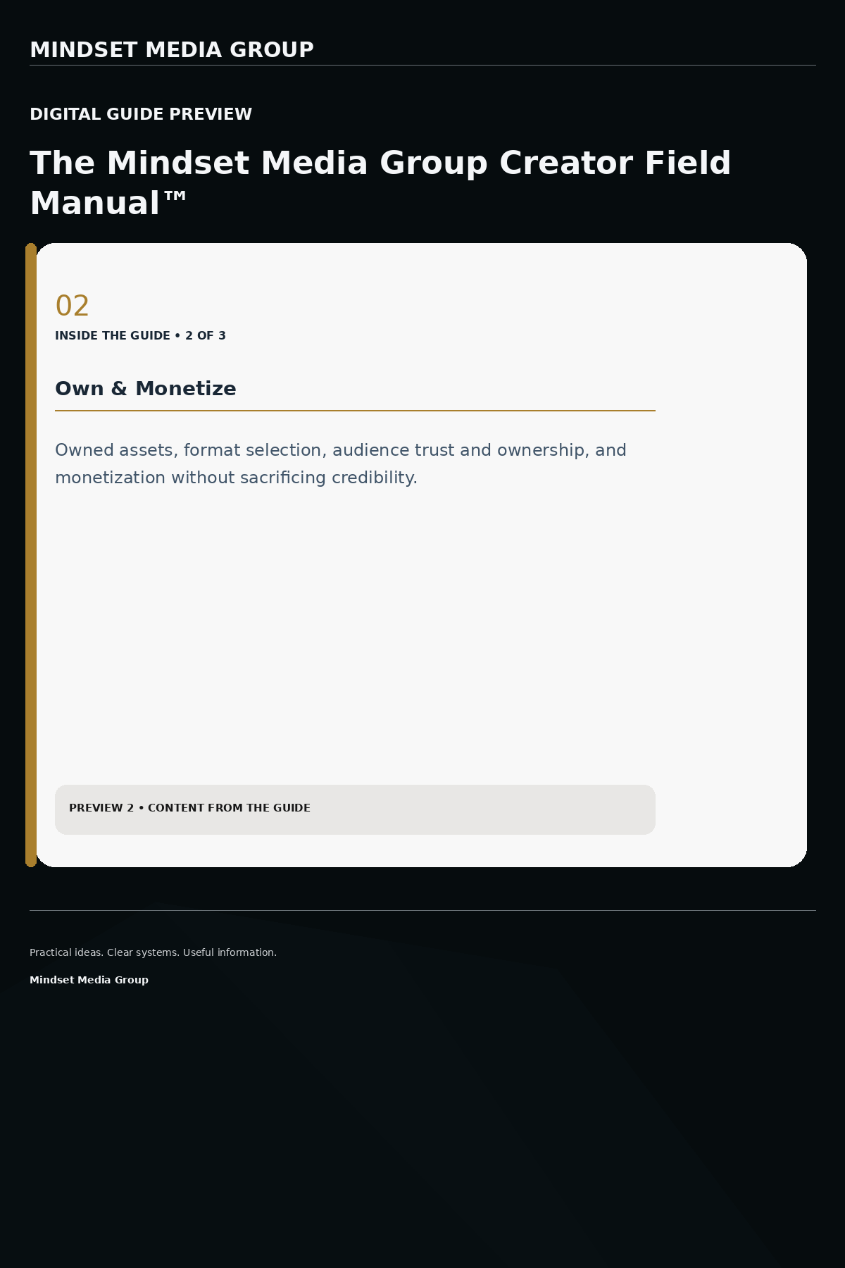 The Mindset Media Group Creator Field Manual™ — Preview 02 of 3 — content from the guide