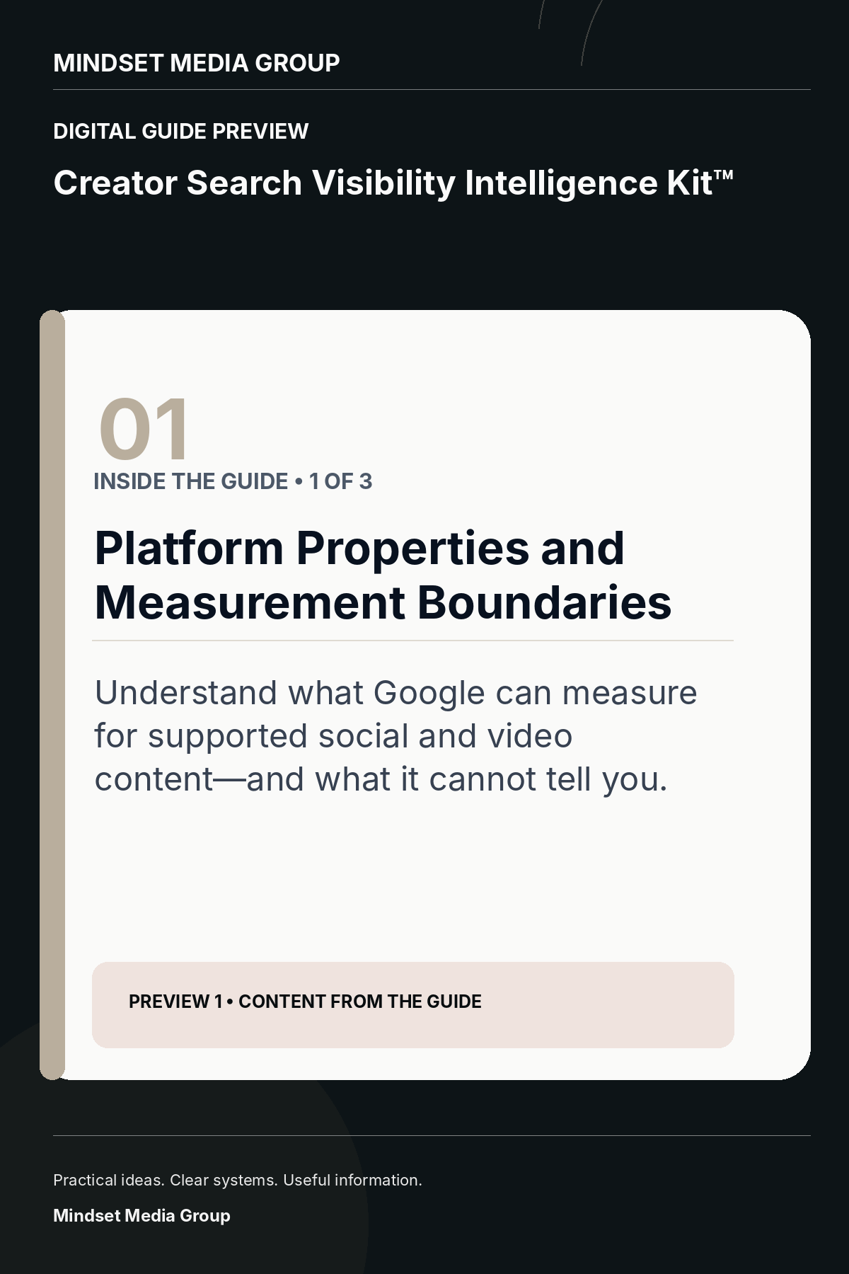 Creator Search Visibility Intelligence Kit™ — Preview 01 of 3 — content from the guide