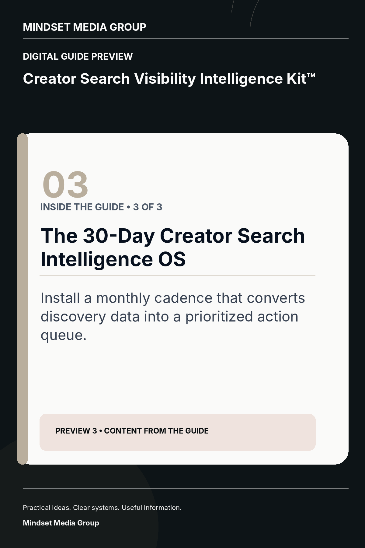 Creator Search Visibility Intelligence Kit™ — Preview 03 of 3 — content from the guide
