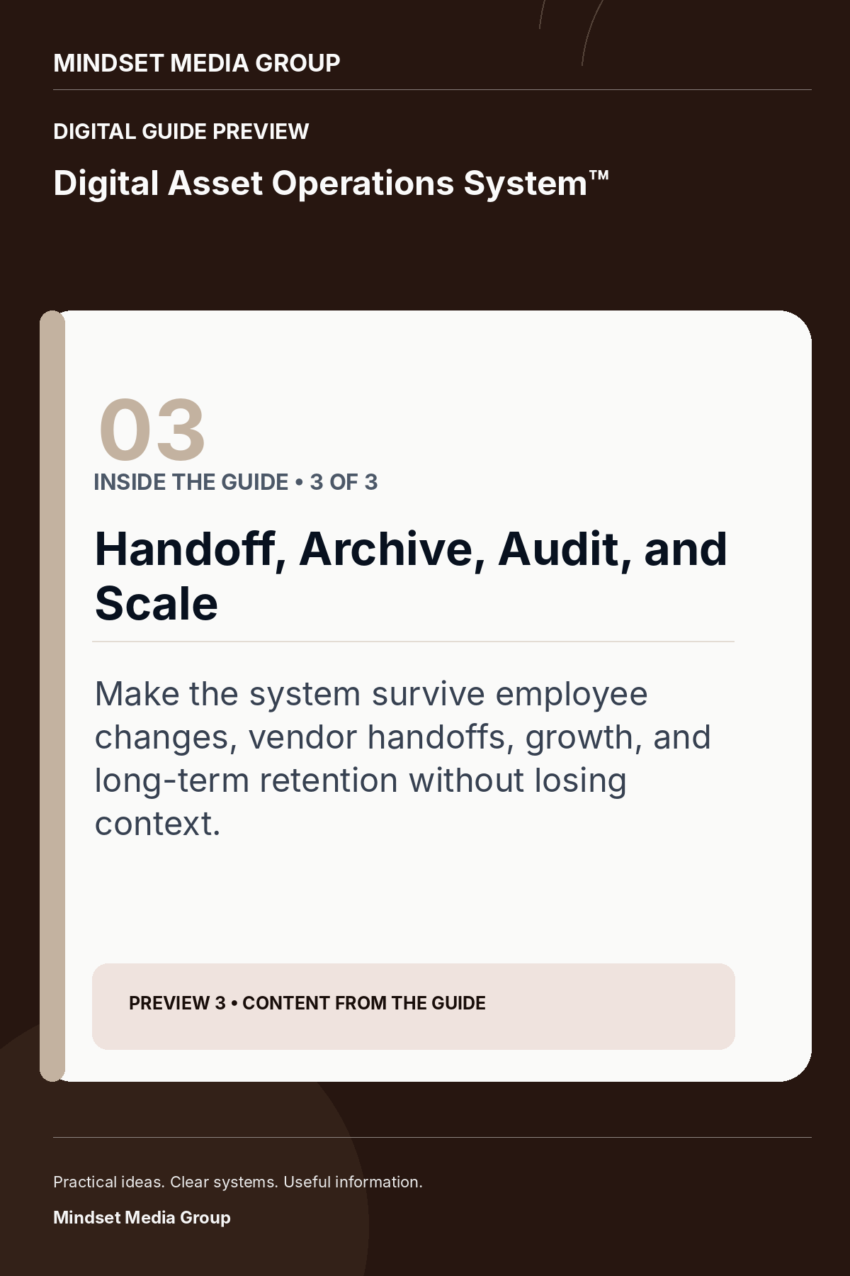 Digital Asset Operations System™ — Preview 03 of 3 — content from the guide