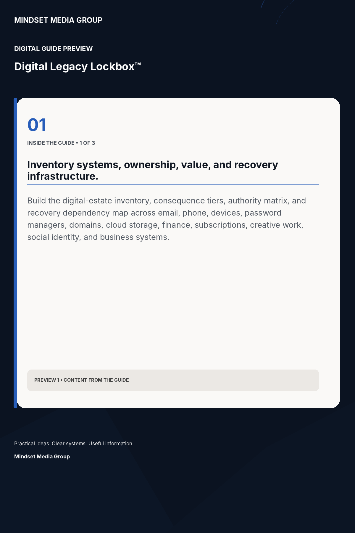 Digital Legacy Lockbox™ — Preview 01 of 3 — content from the guide