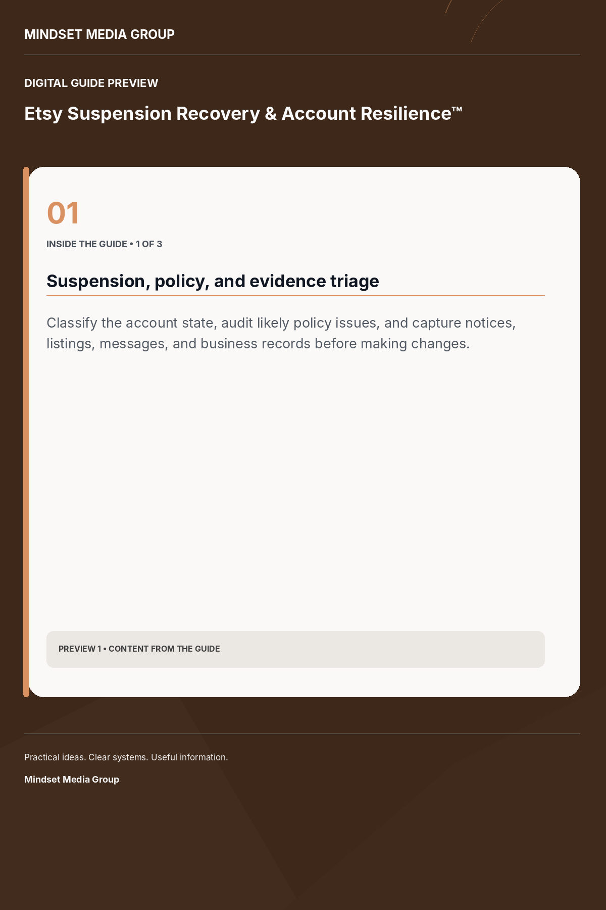Etsy Suspension Recovery & Account Resilience™ — Preview 01 of 3 — content from the guide