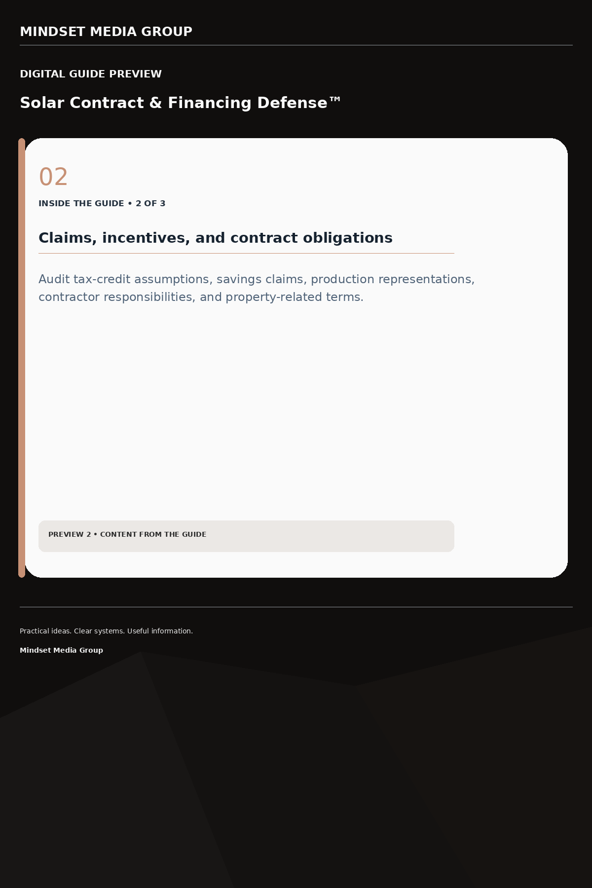 Solar Contract & Financing Defense™ — Preview 02 of 3 — content from the guide
