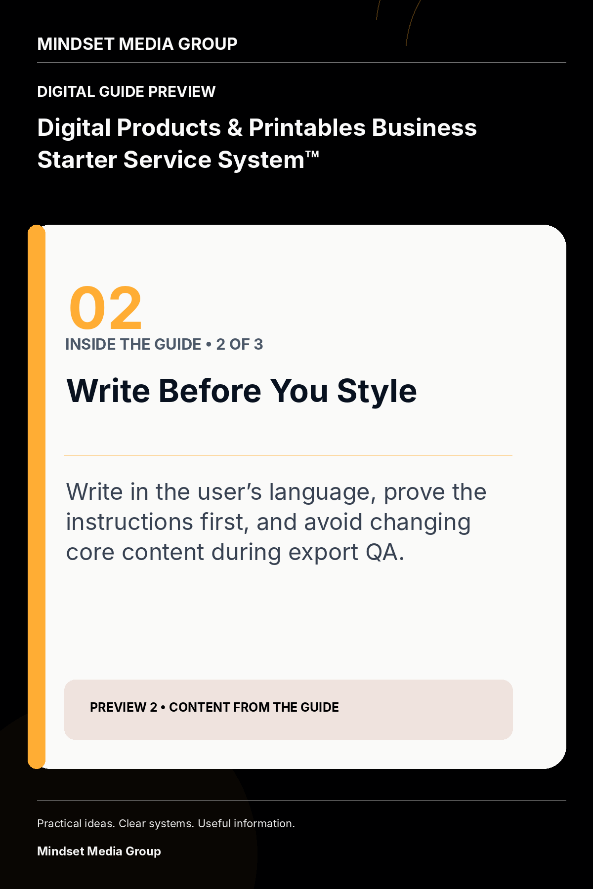Digital Products & Printables Business Starter Service System™ — Preview 02 of 3 — content from the guide