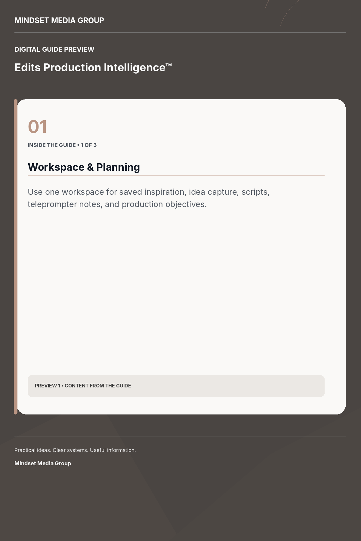 Edits Production Intelligence™ — Preview 01 of 3 — content from the guide